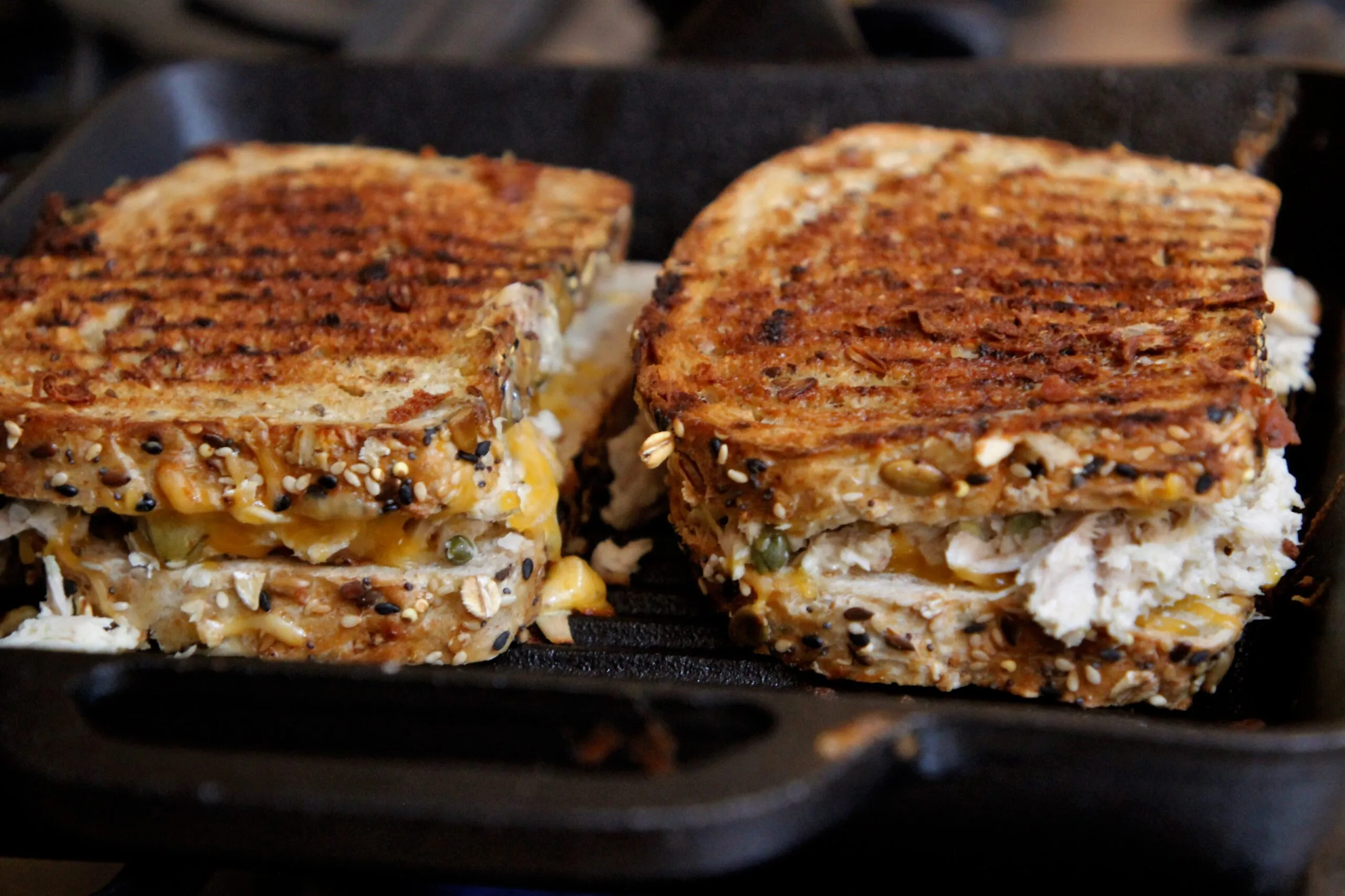 Tuna Melt Panini with Grilled Onion and Hatch Chile