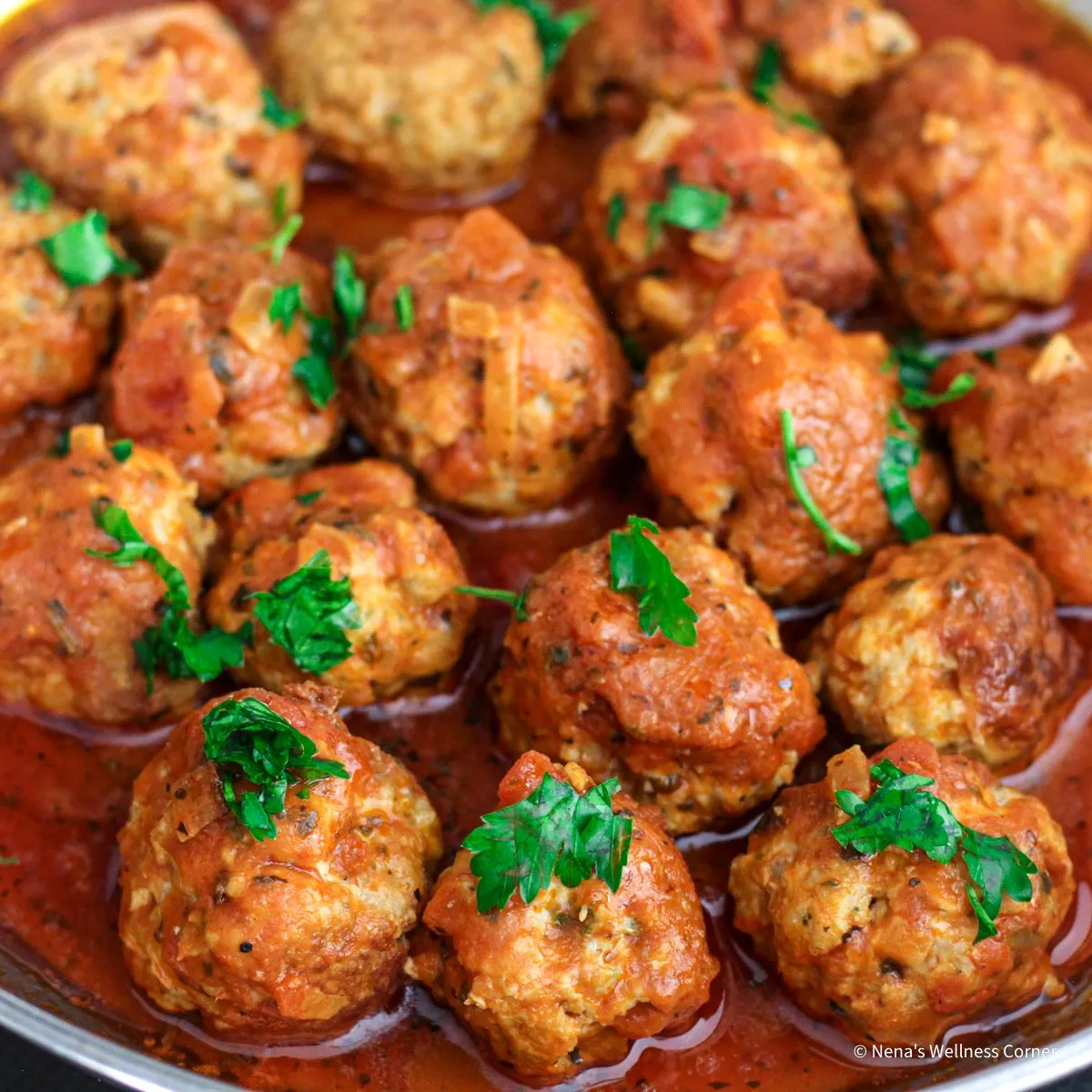 Turkey Balls in Sundried Tomato Almond Buttermilk Sauce