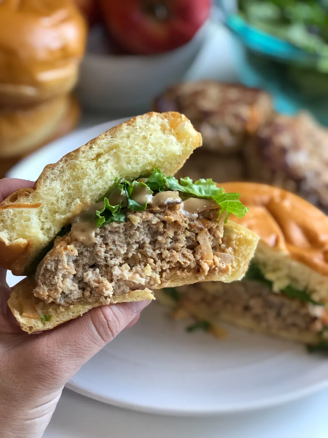 Turkey Burgers with Cheddar Apple