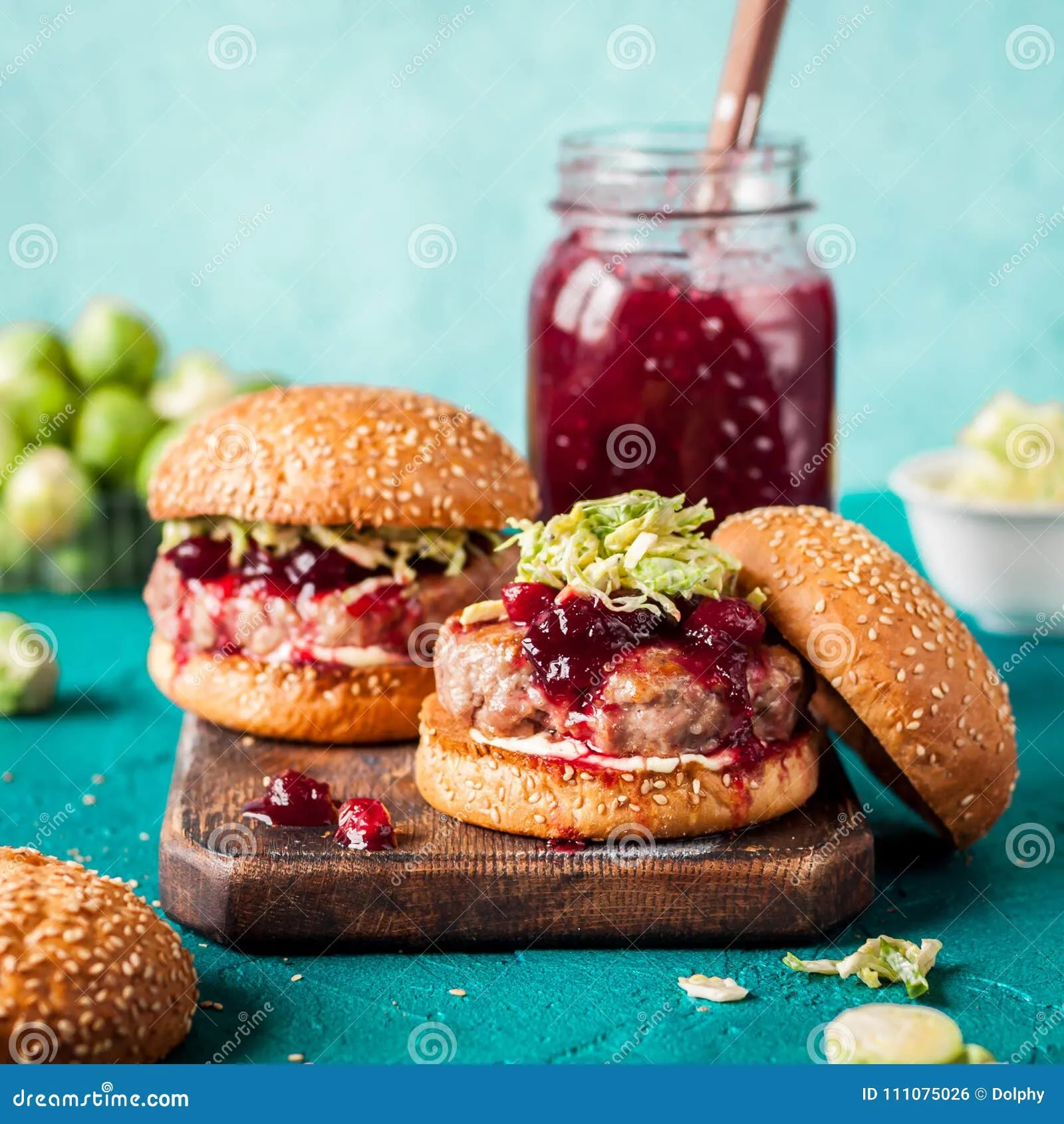 Turkey Burgers with Cranberry Coleslaw