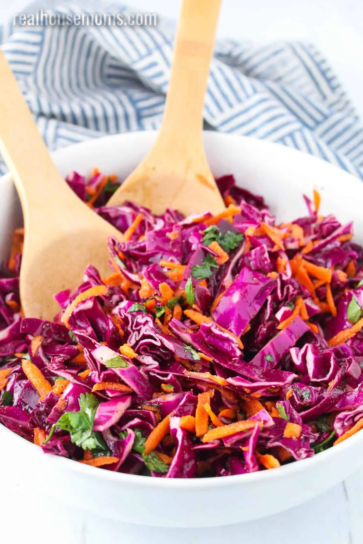 Two Tone Slaw in a Cabbage Bowl