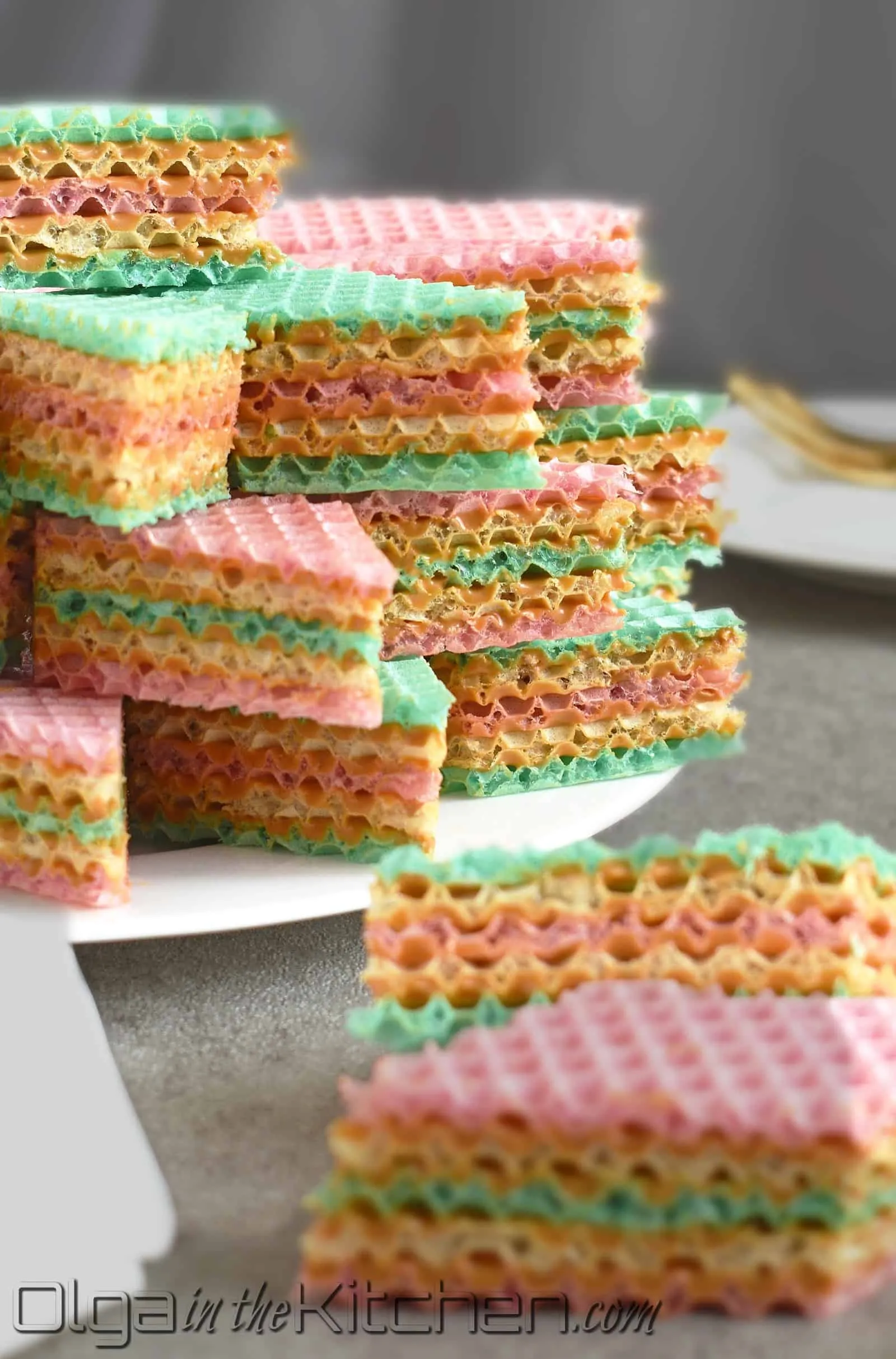 Ukrainian Waffle Cake with Dulce de Leche