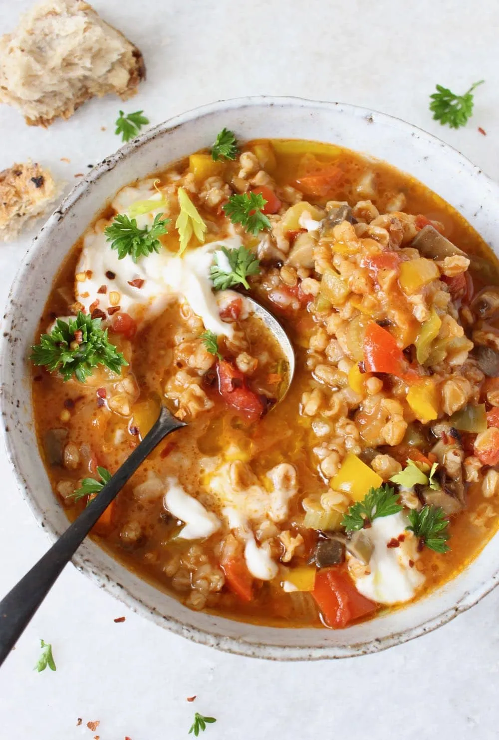 Unstuffed Bell Pepper Soup Vegan