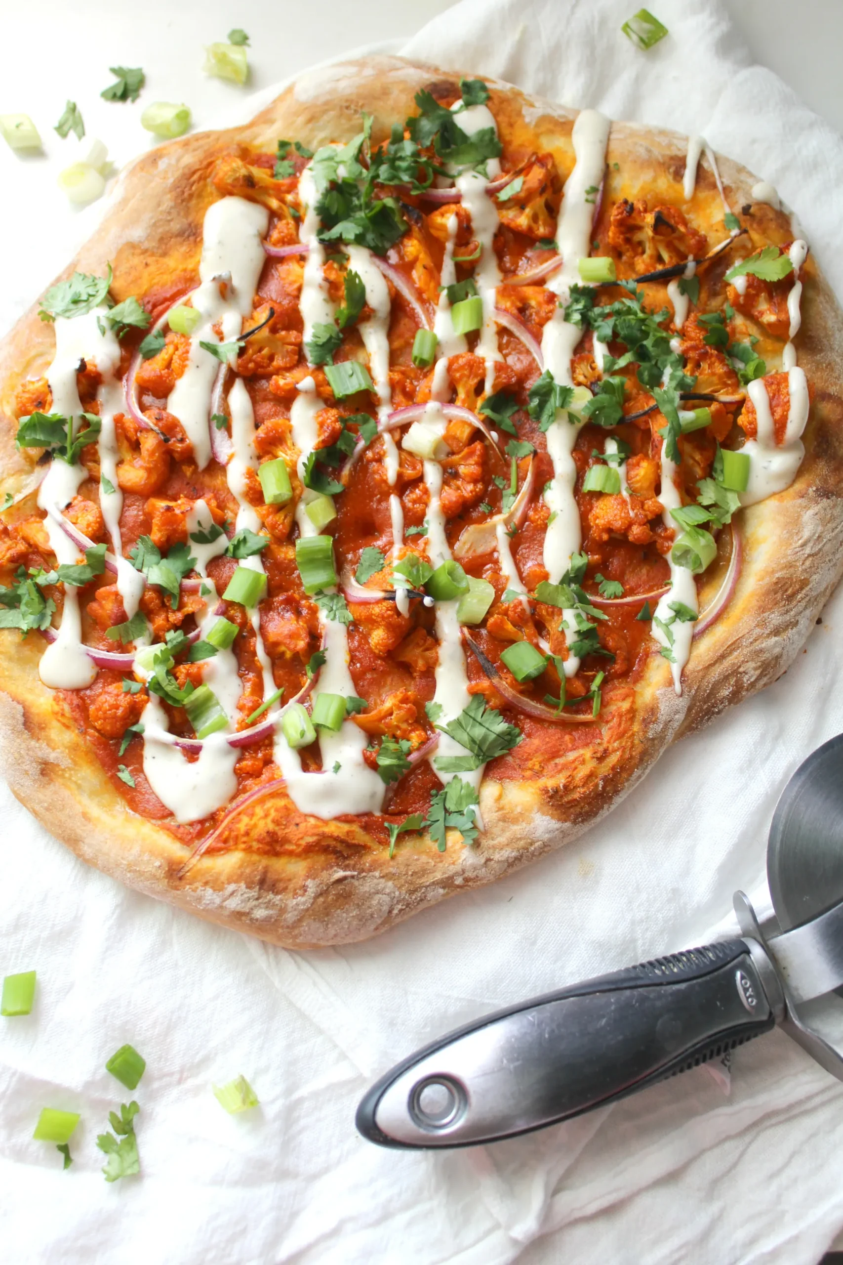 Vegan Buffalo Cauliflower Pizza