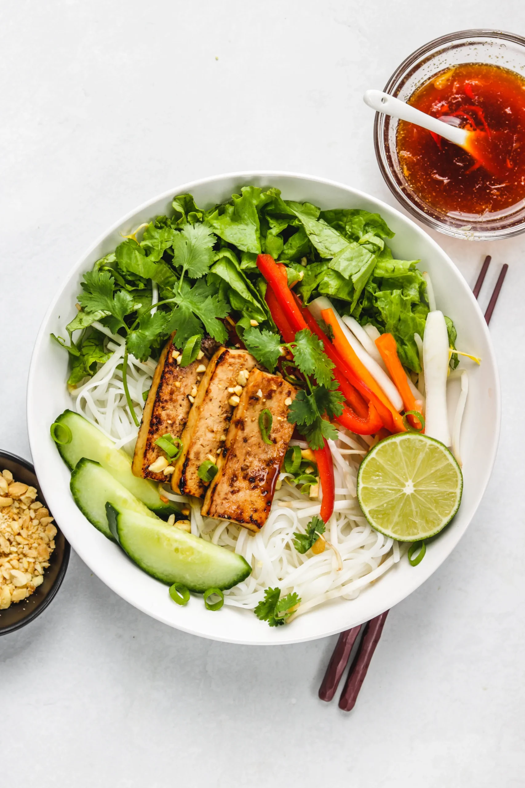 Vegan Bun Chay Vietnamese Noodle Salad