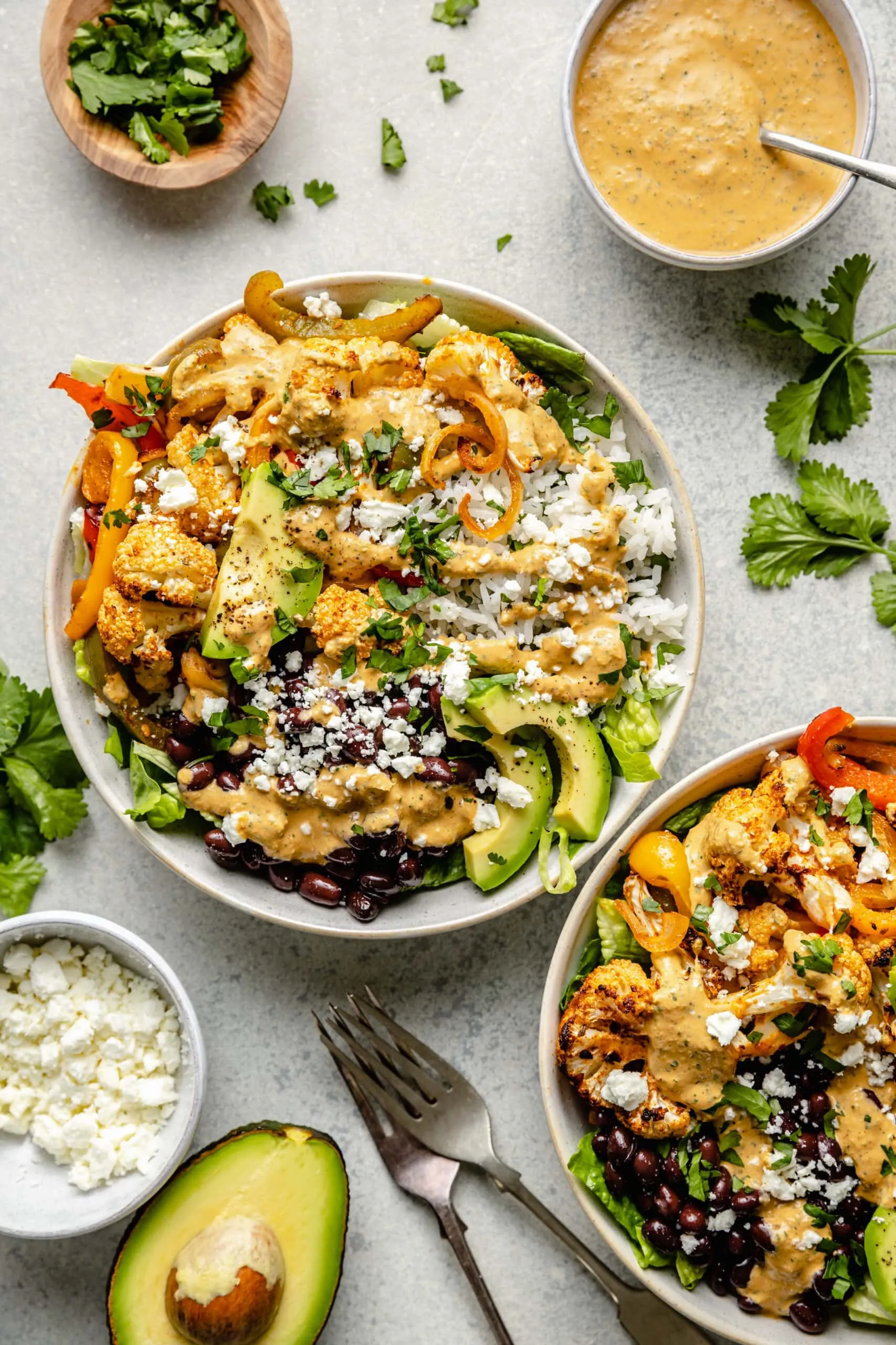 Vegan Burrito Bowls with Chipotle Crema
