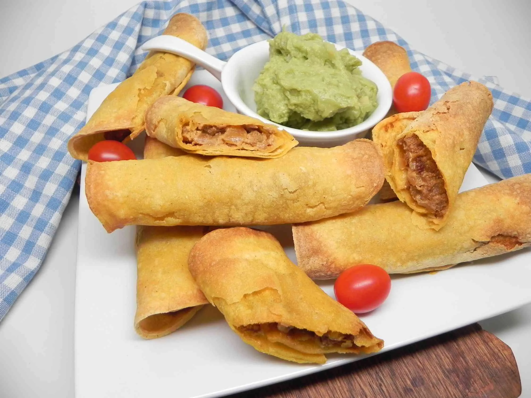 Vegan Cheesy Beefy Taquitos