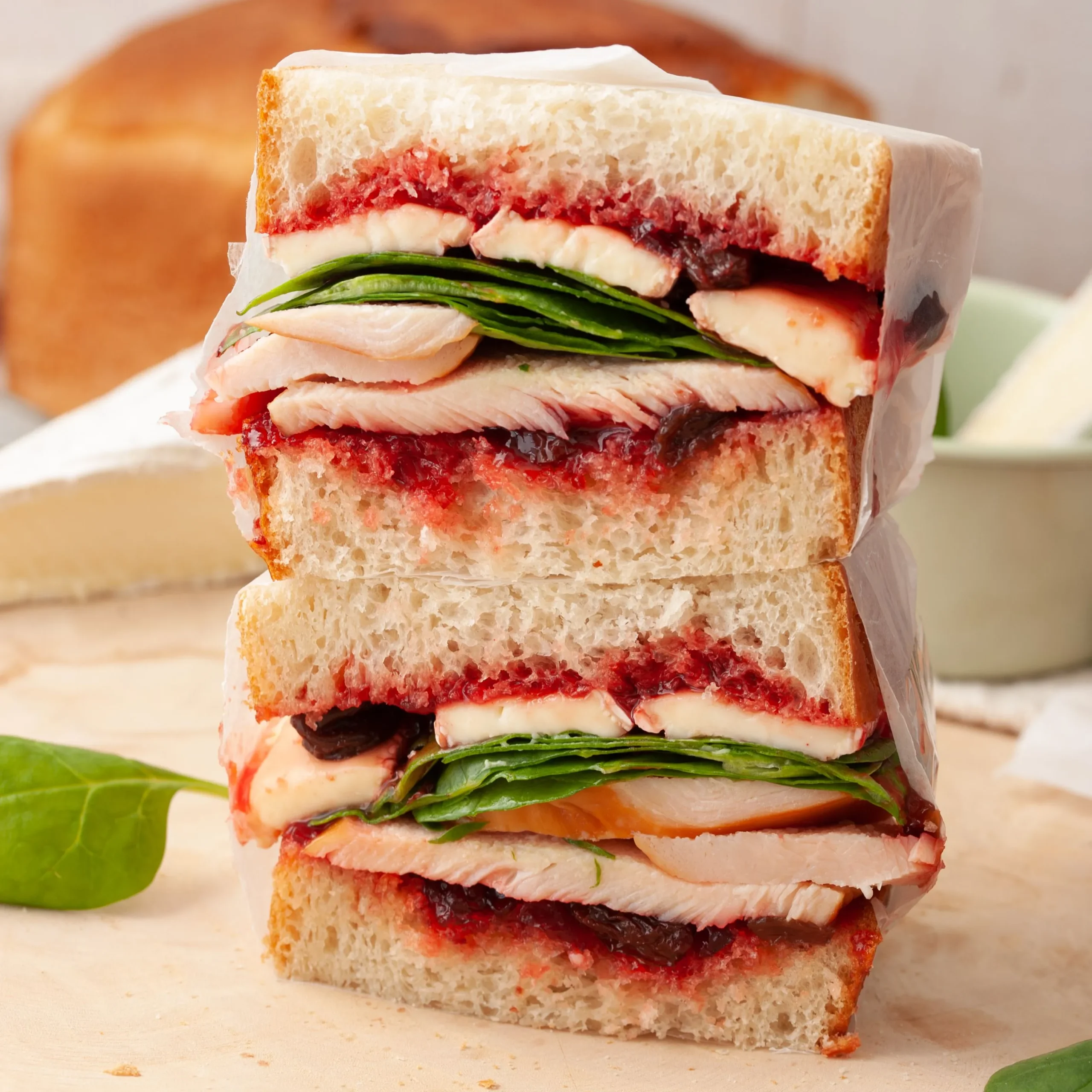 Vegan Cranberry and Turkey Club Sandwich