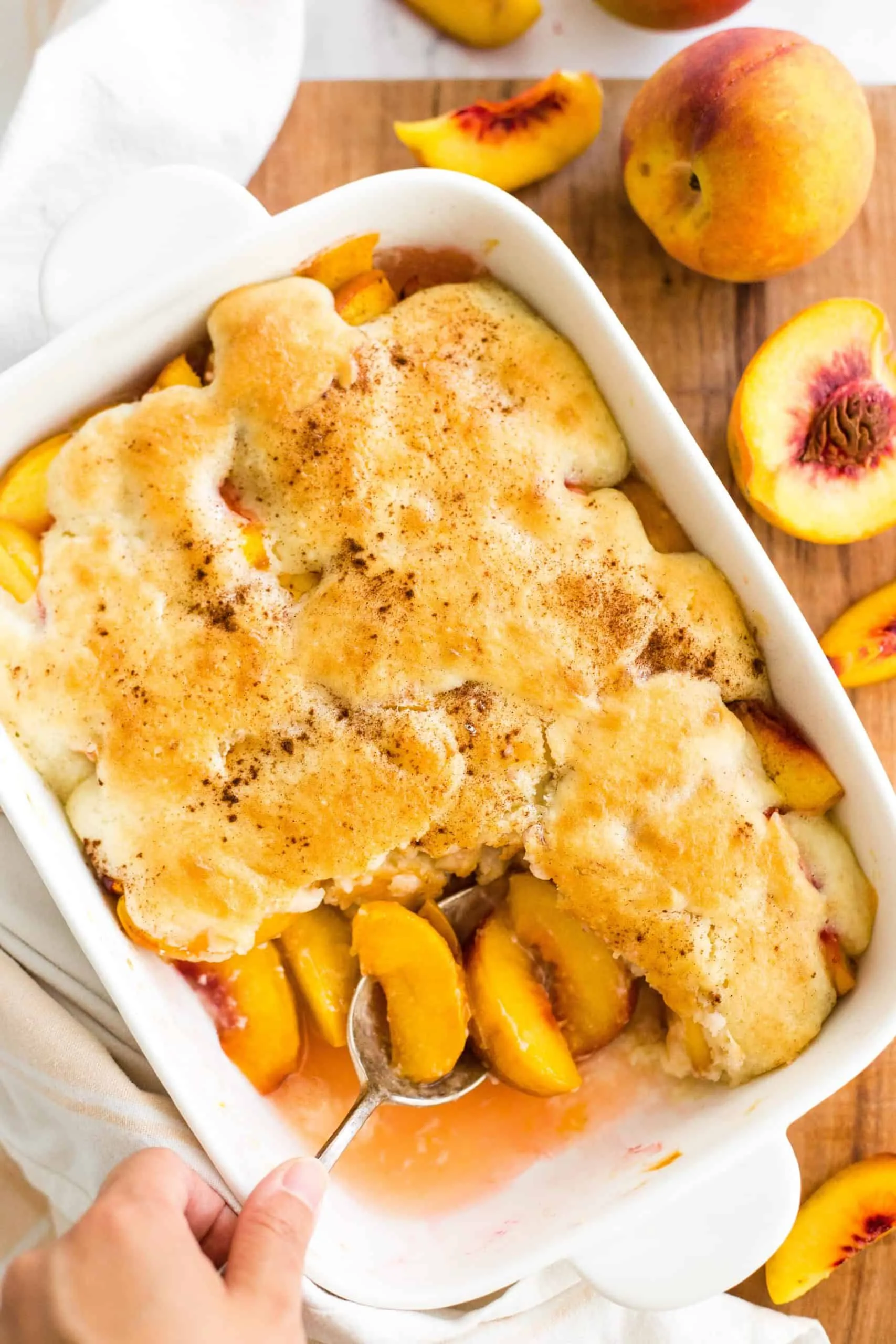 Vegan Gluten Free Grilled Peach Cobbler Refined Sugar Free