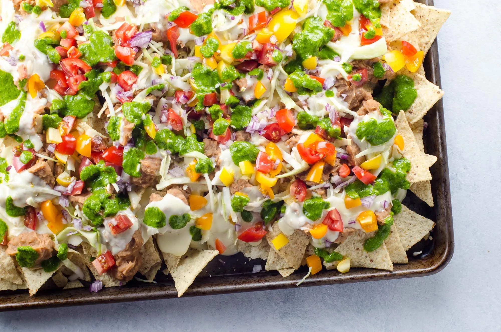 Vegan Lentil Nachos with Easy Cheese Sauce