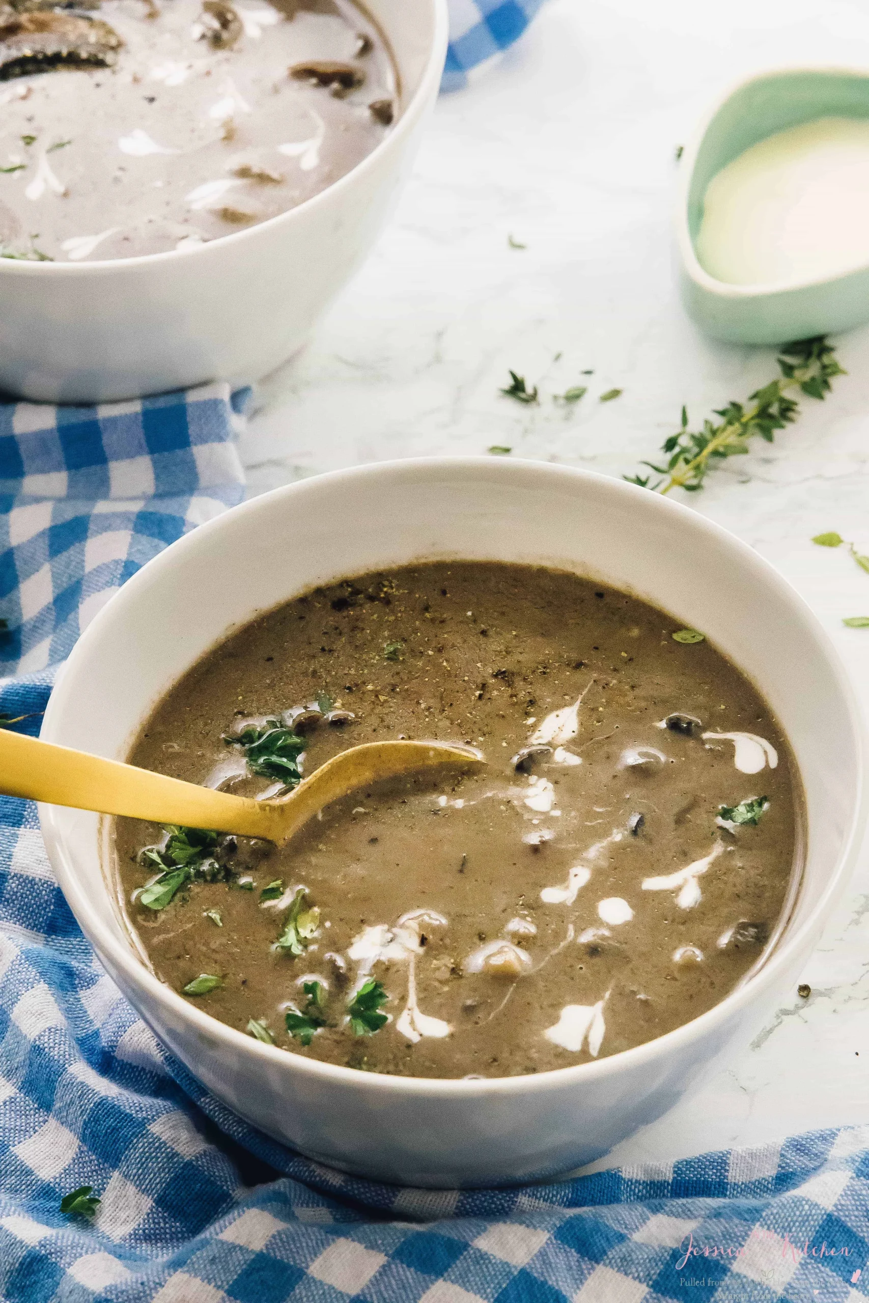 Vegan Mushroom Soup with Rosemary