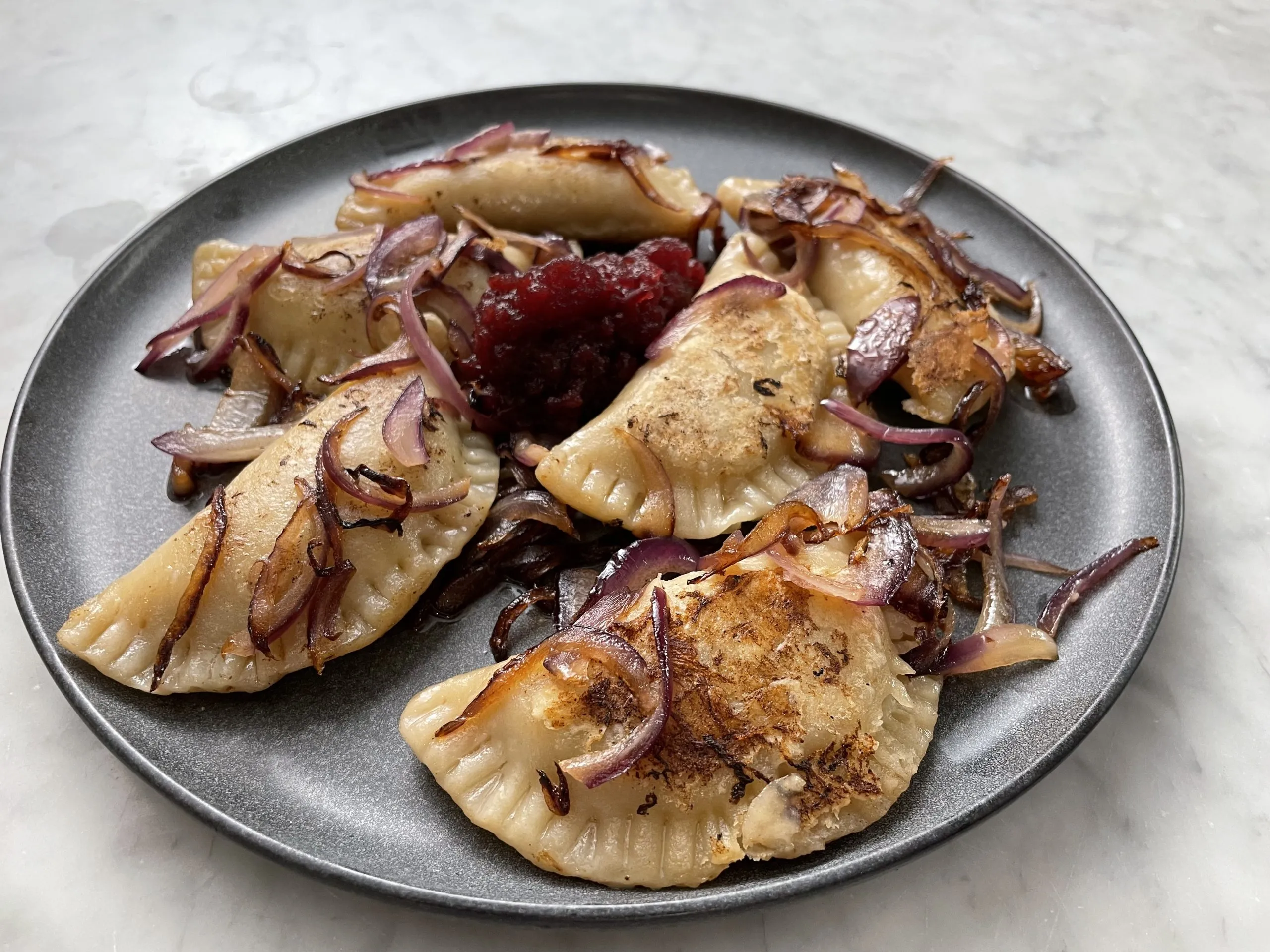 Vegan Pierogies with Potatoes and Mushrooms