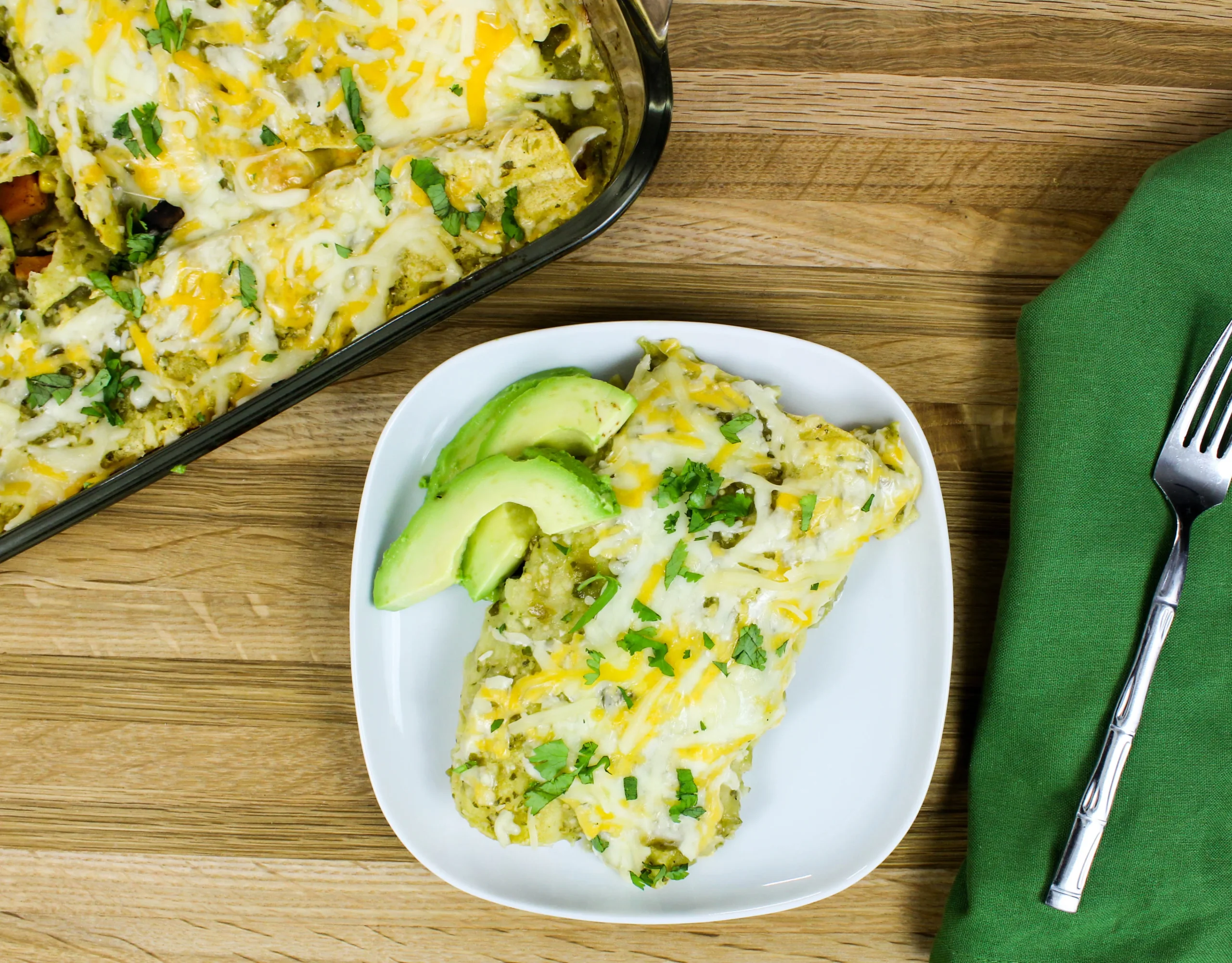 Vegan Roasted Tomatillo Enchiladas
