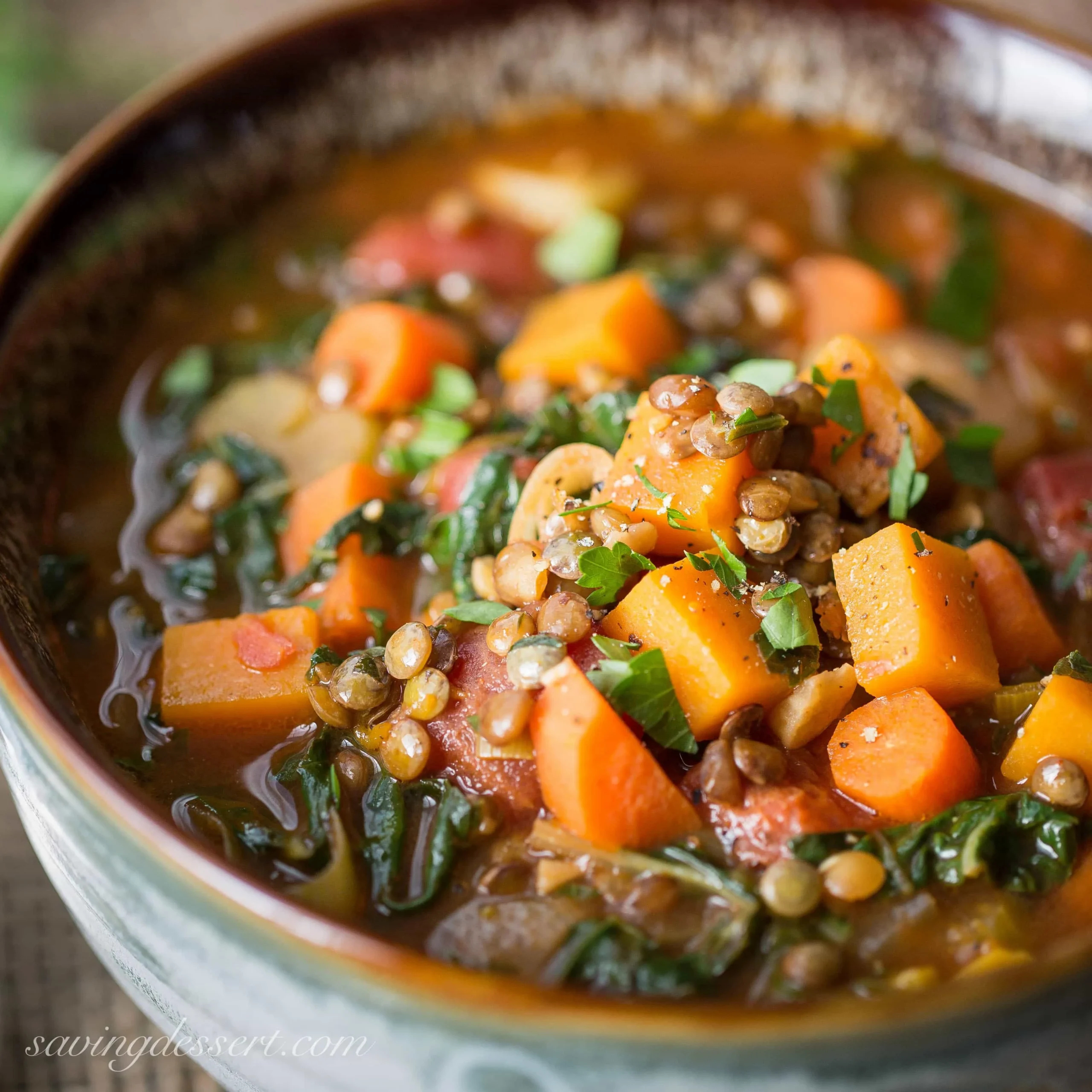 Vegetable Soup with Lentils and Seasonal Greens