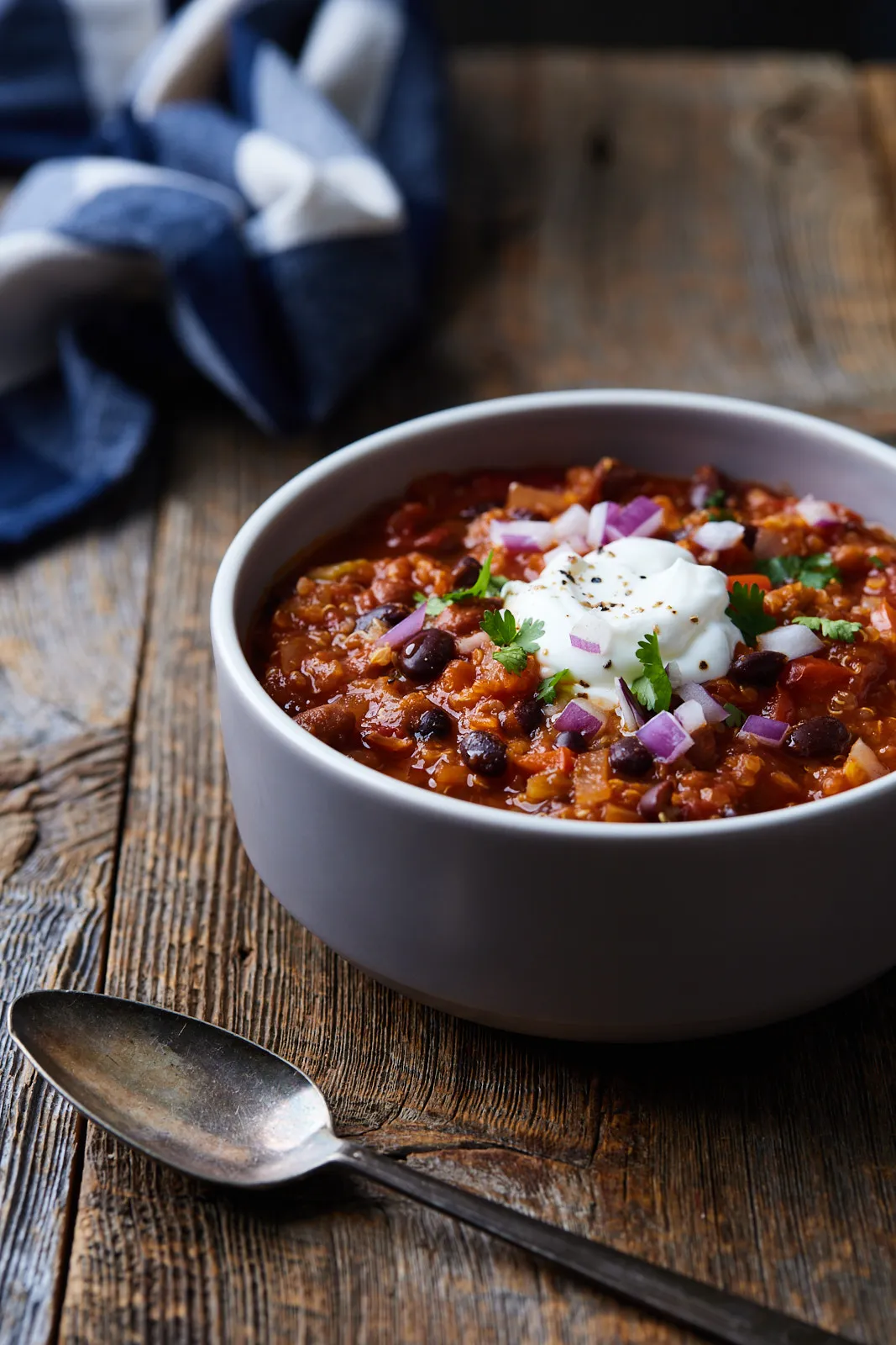 Vegetarian Chipotle Sausage Chili with Apple and Black Beans
