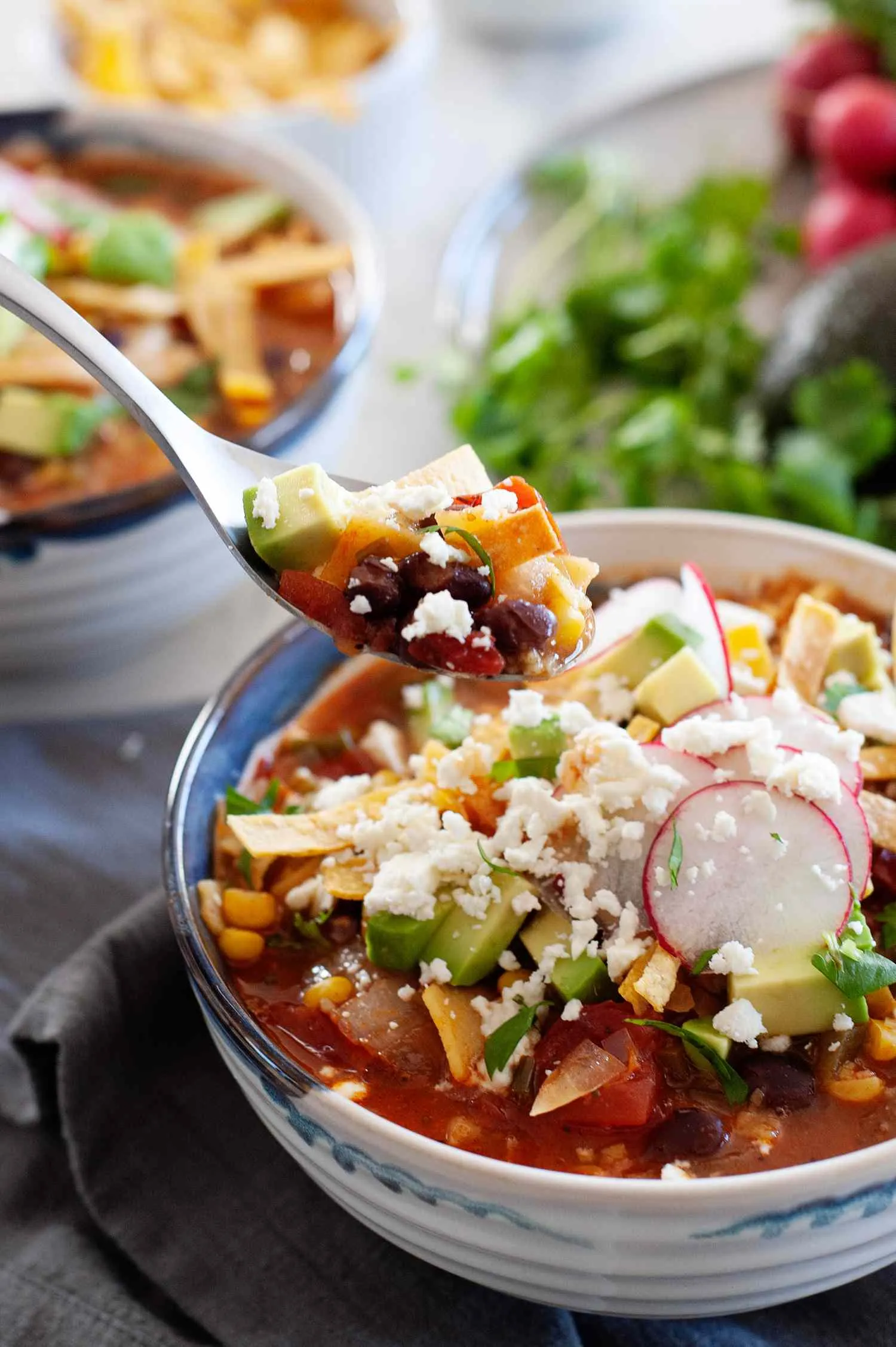 Vegetarian Creamy Tortilla Soup