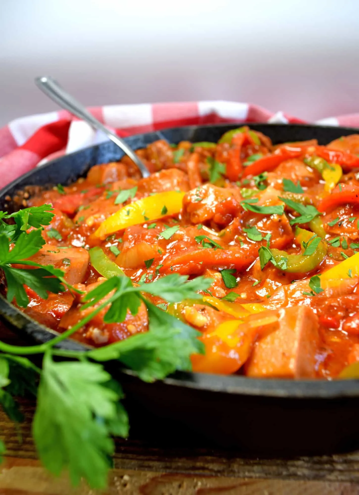 Vegetarian Sausage and Peppers