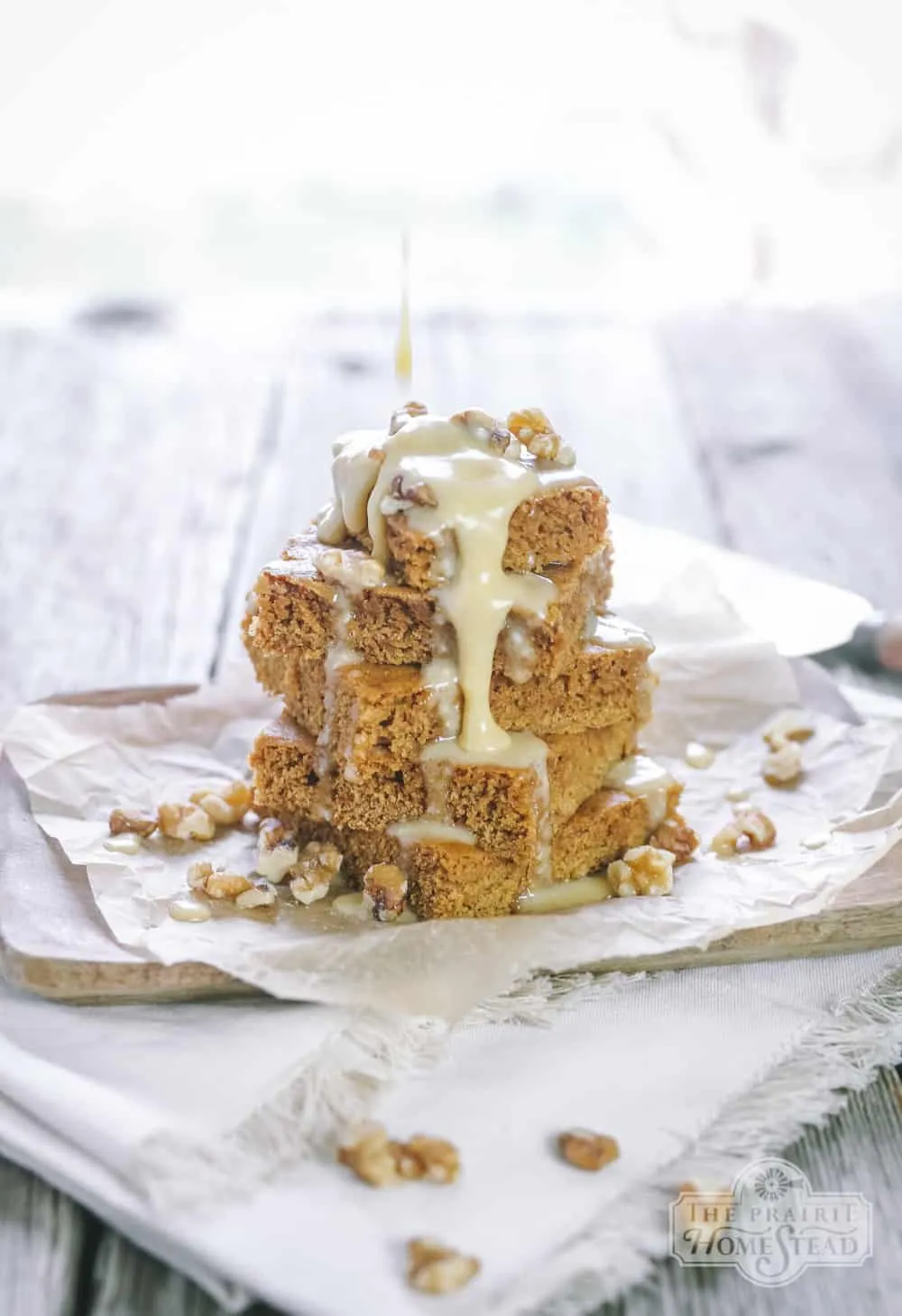 Walnut Blondie with Maple Butter Sauce