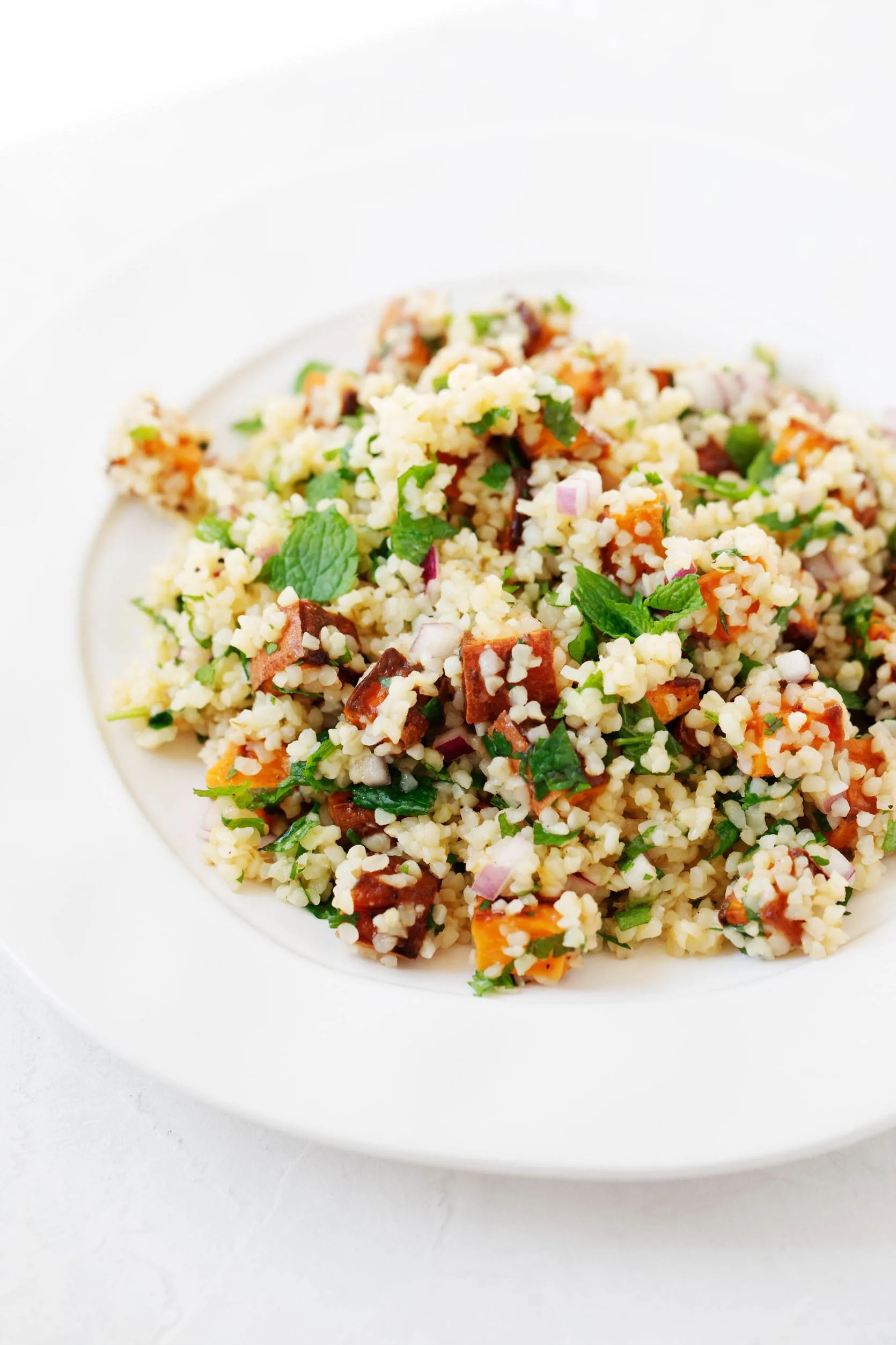 Warm Bulgur Wheat and Sweet Potato Salad