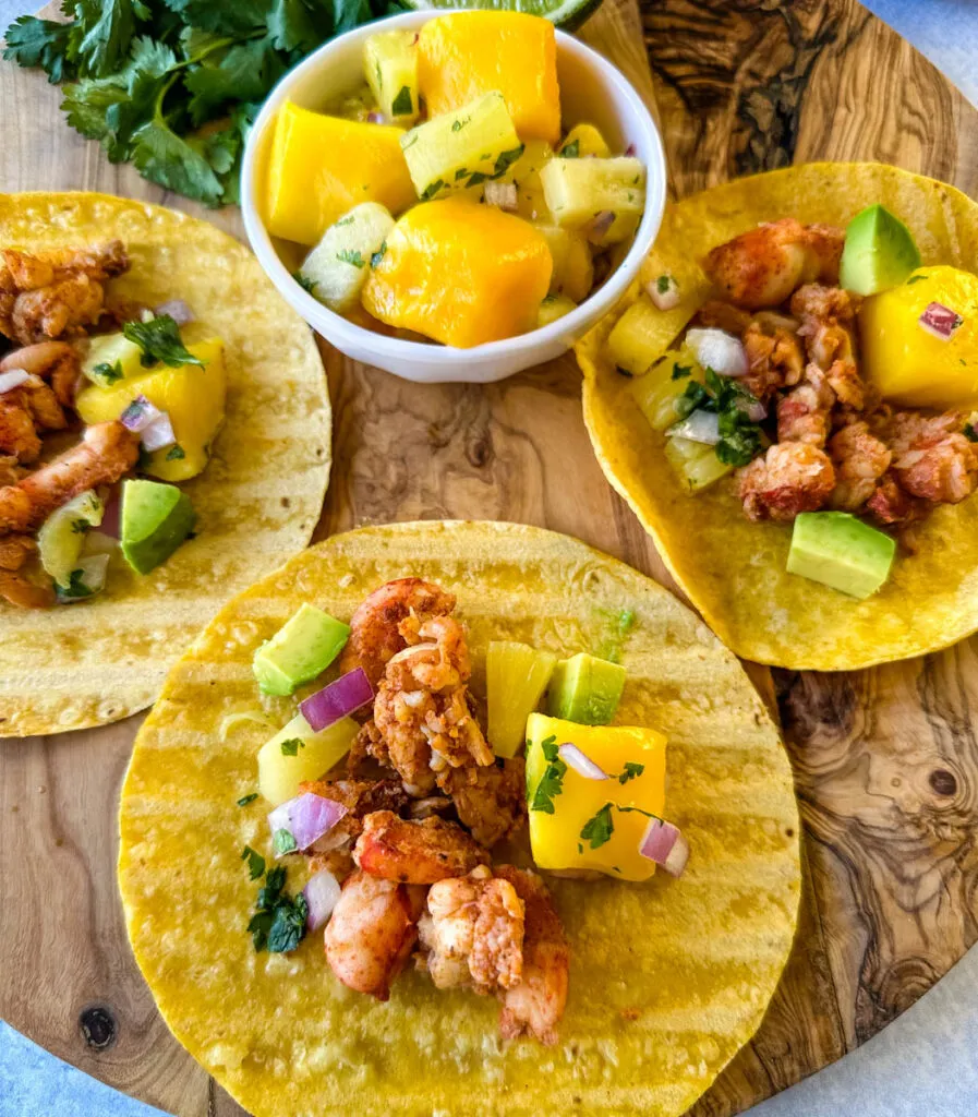Warm Lobster Tacos with Yellow Tomato Salsa