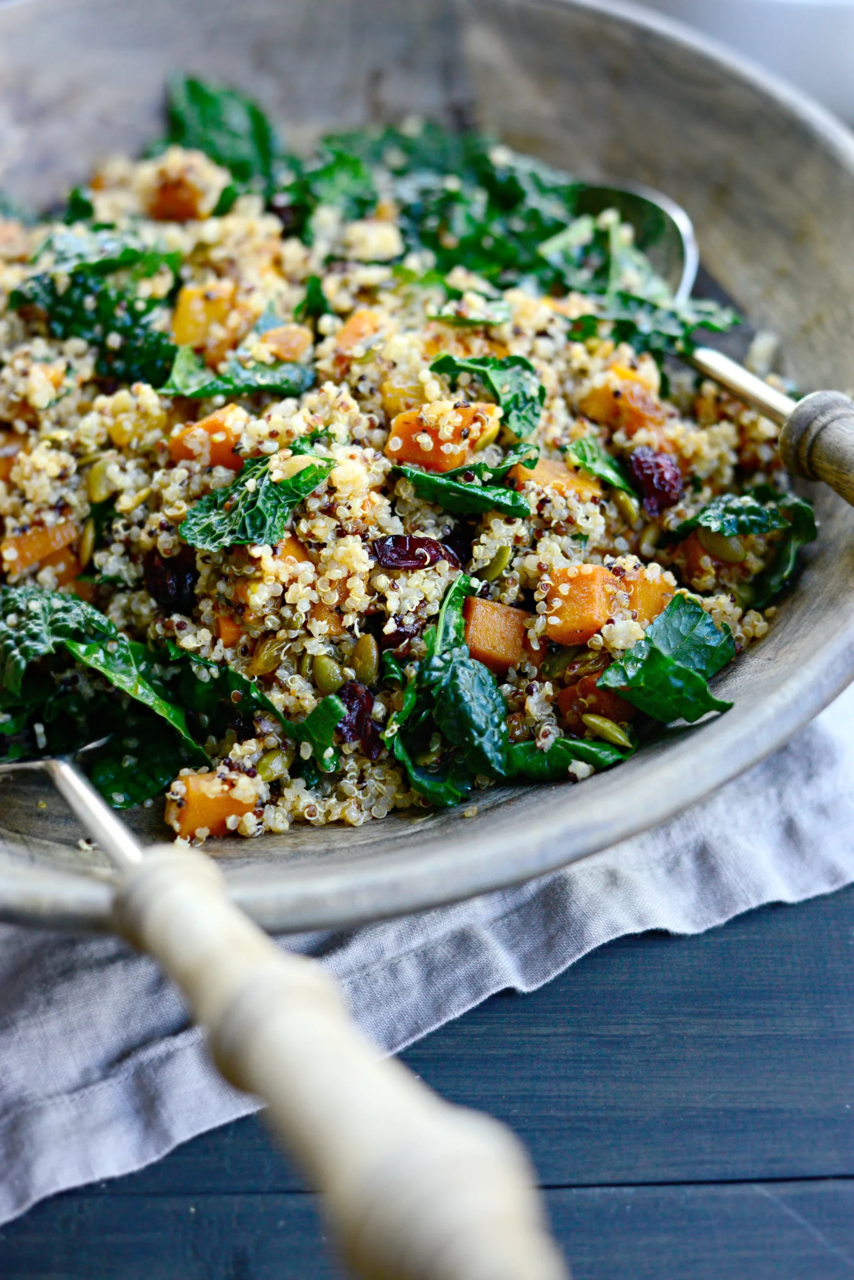 Warm Quinoa Salad with Kale and Arugula