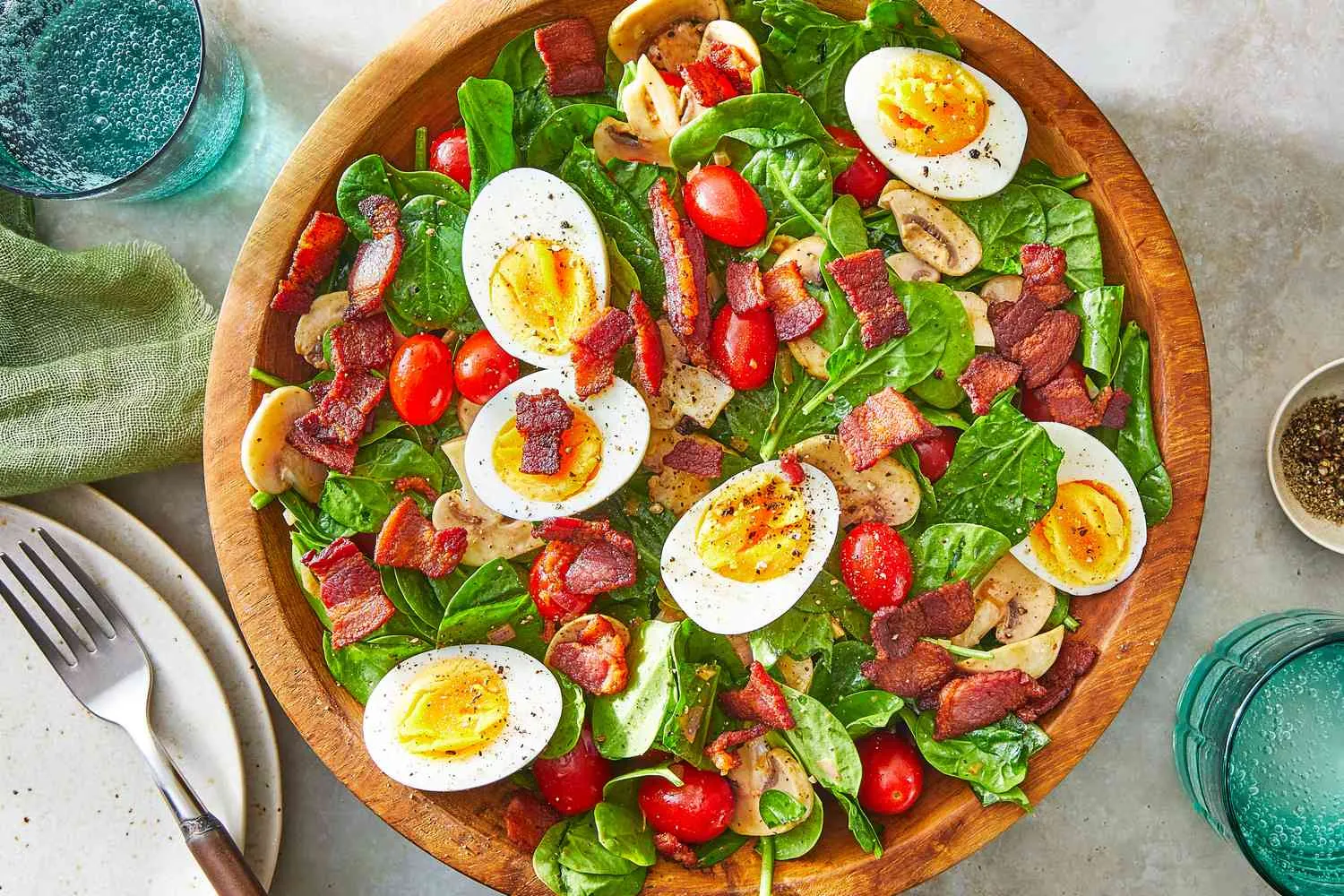 Warm Spinach Salad with Bacon Dressing