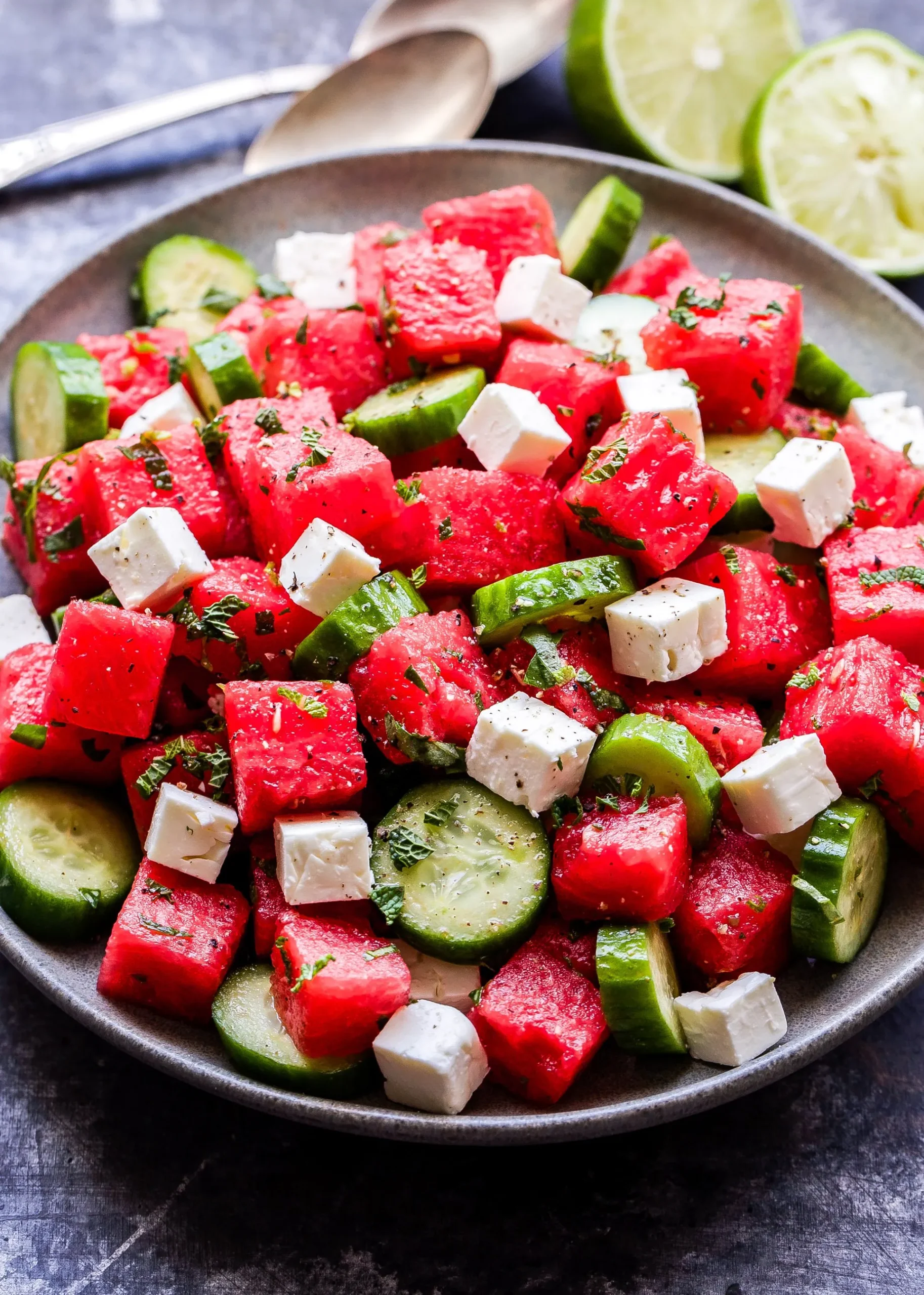 Watermelon Feta Salad with Cucumber