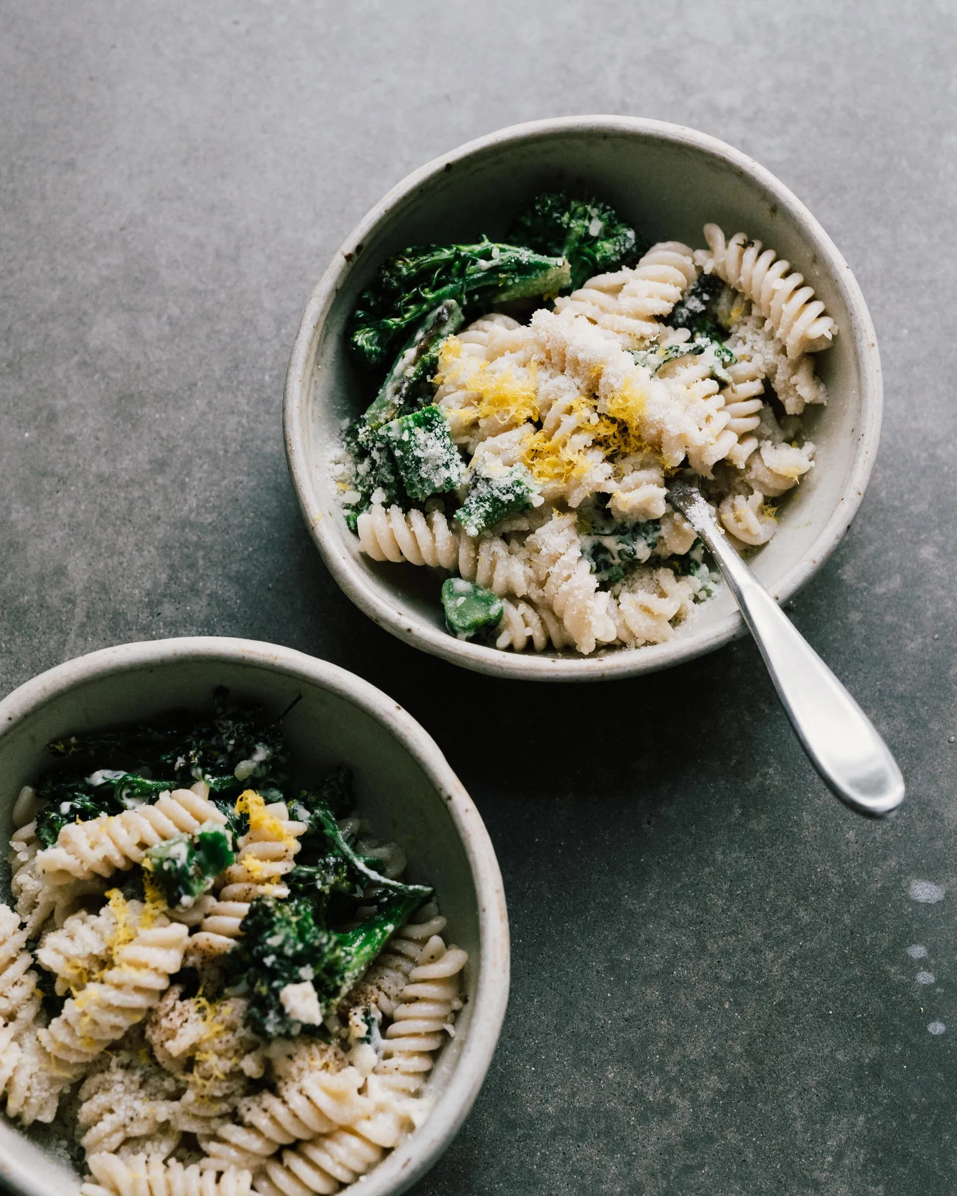 Weeknight Broccolini Pasta with Lamb Arugula and Parmesan