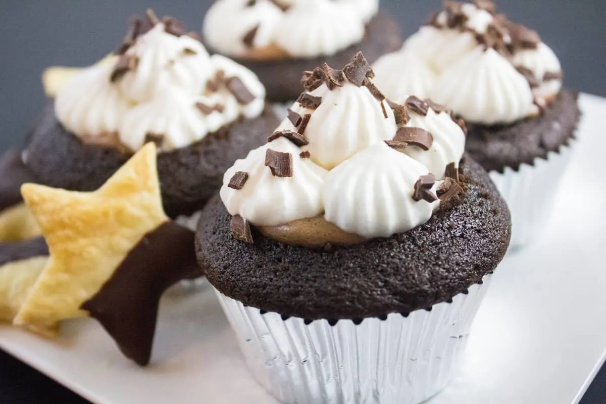 Whiskey Chocolate French Silk Pie Filled Cupcake