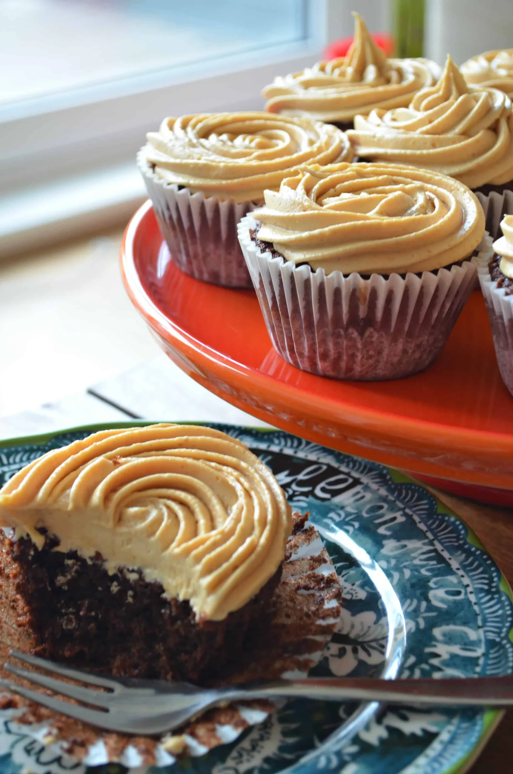 White Chocolate Cupcakes with Peanut Butter Frosting