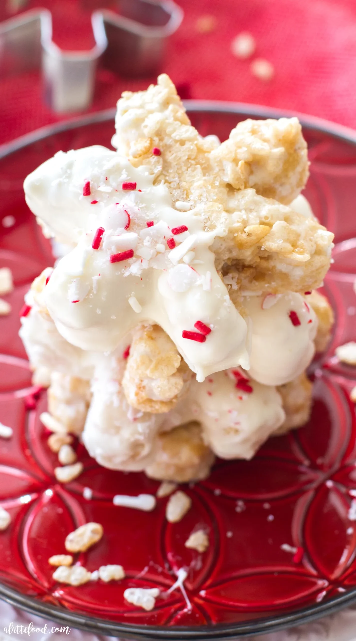 White Chocolate Peppermint Rice Krispies Treats