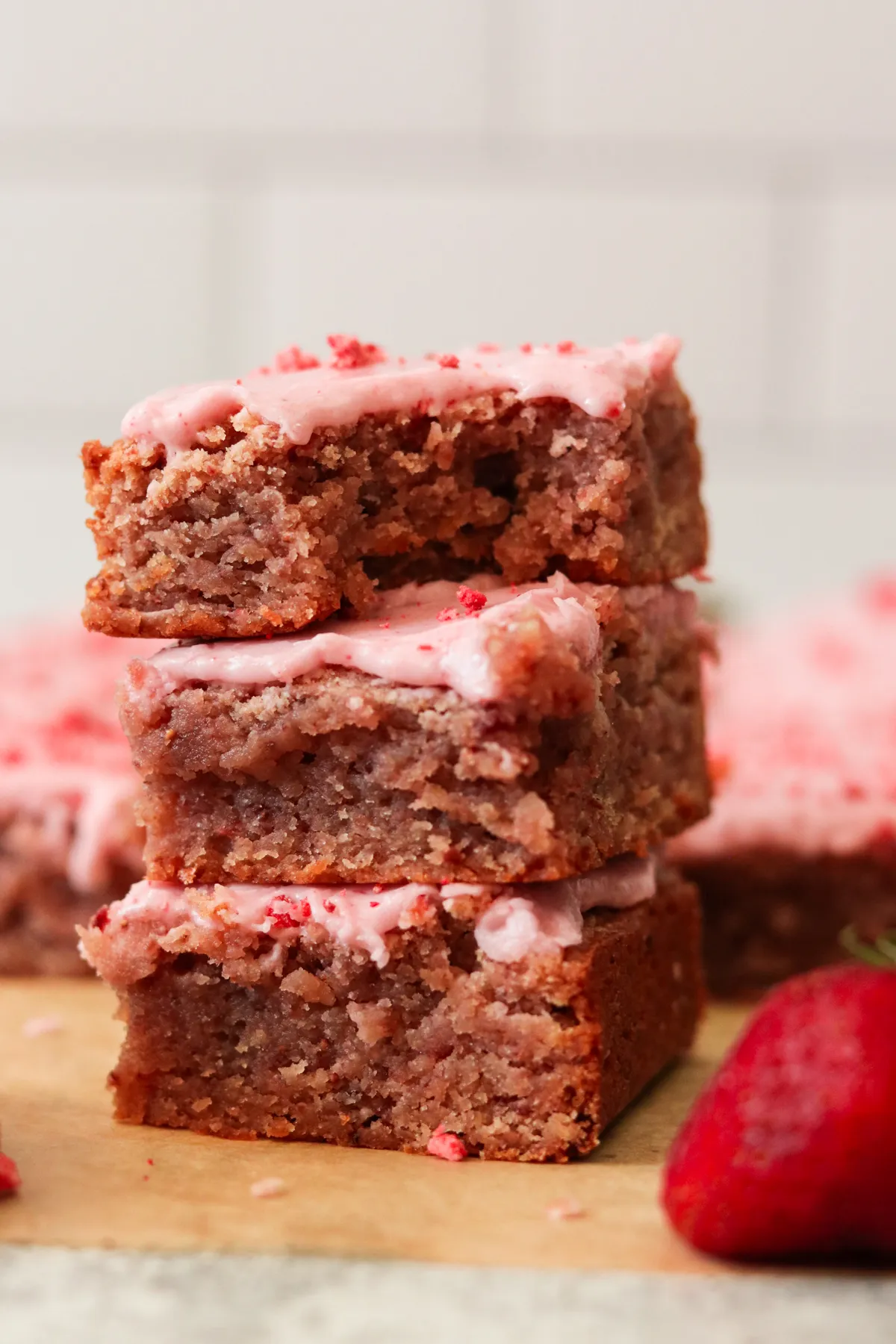 White Chocolate Strawberry Brownies