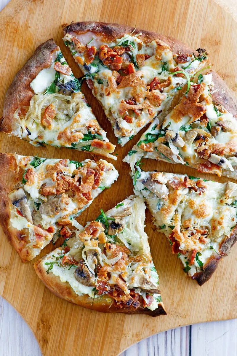 White Pizza Bacon Arugula