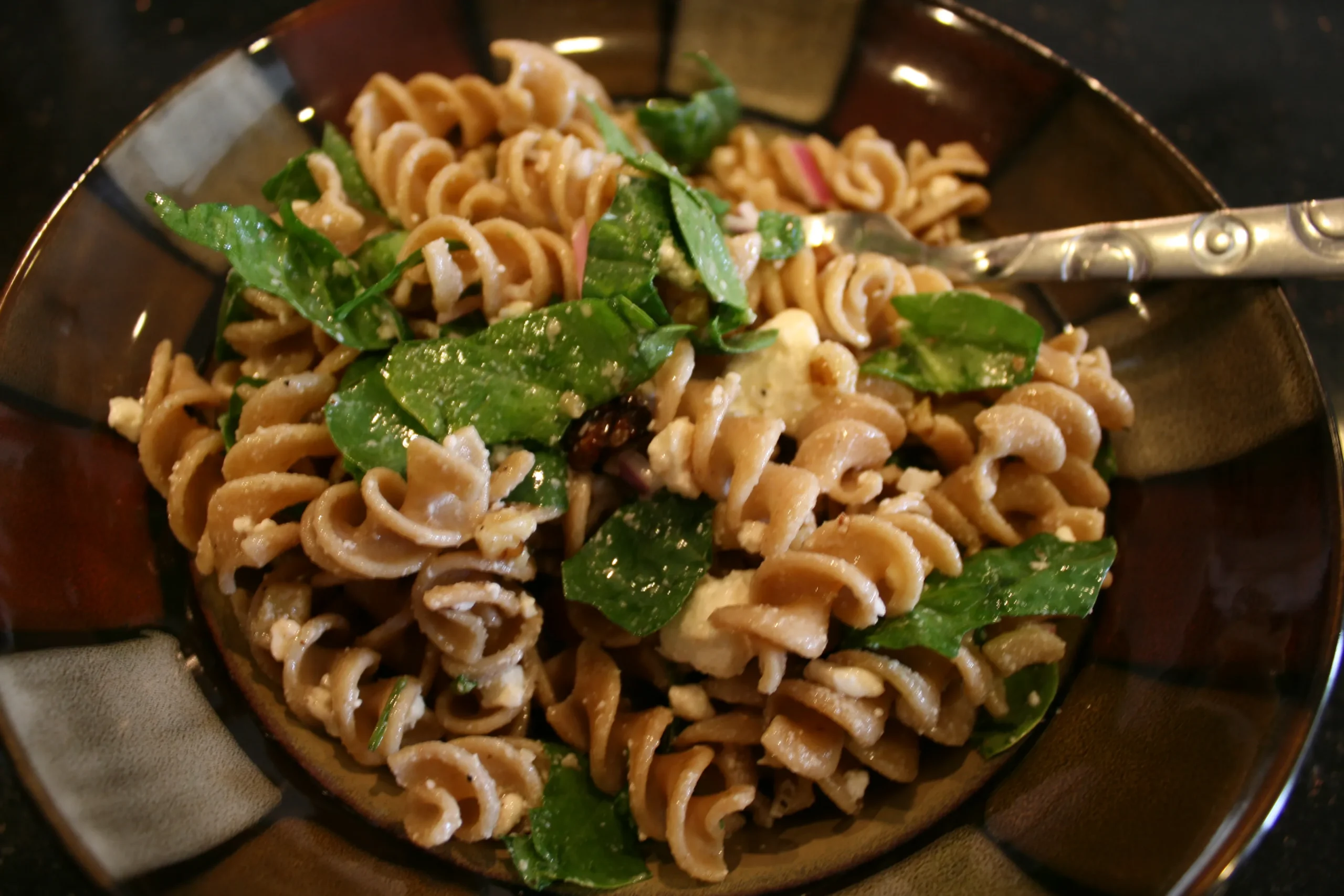 Whole Wheat Pasta Salad with Walnuts and Feta Cheese