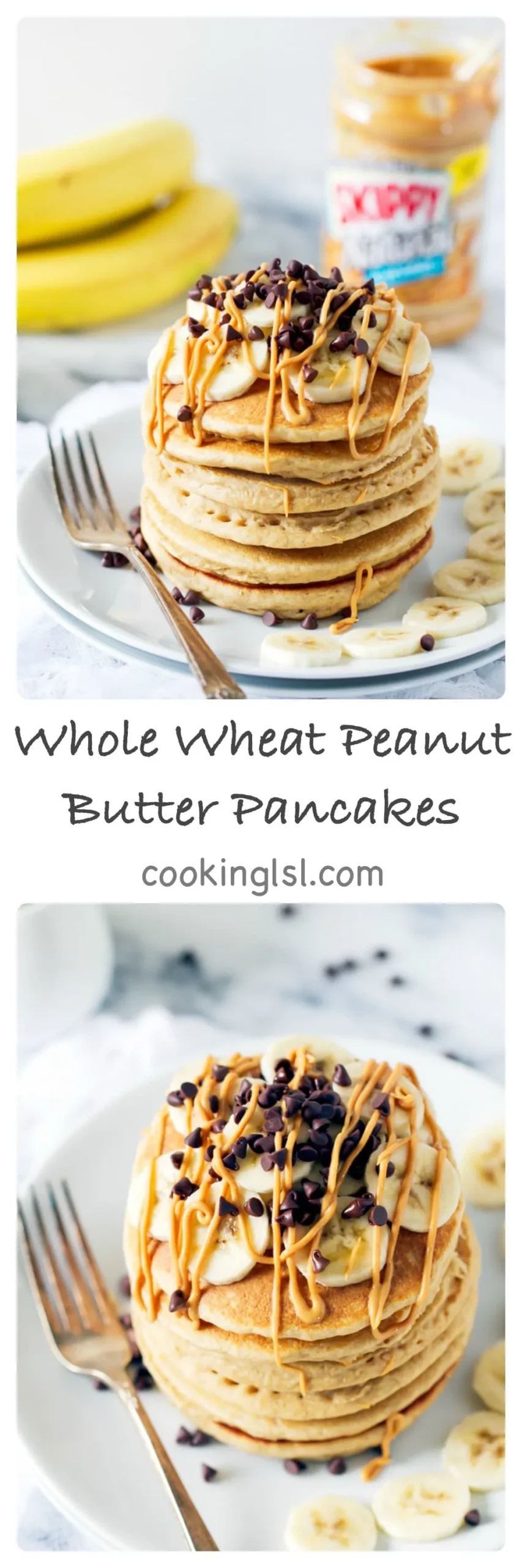 Whole Wheat Peanut Butter Pancakes