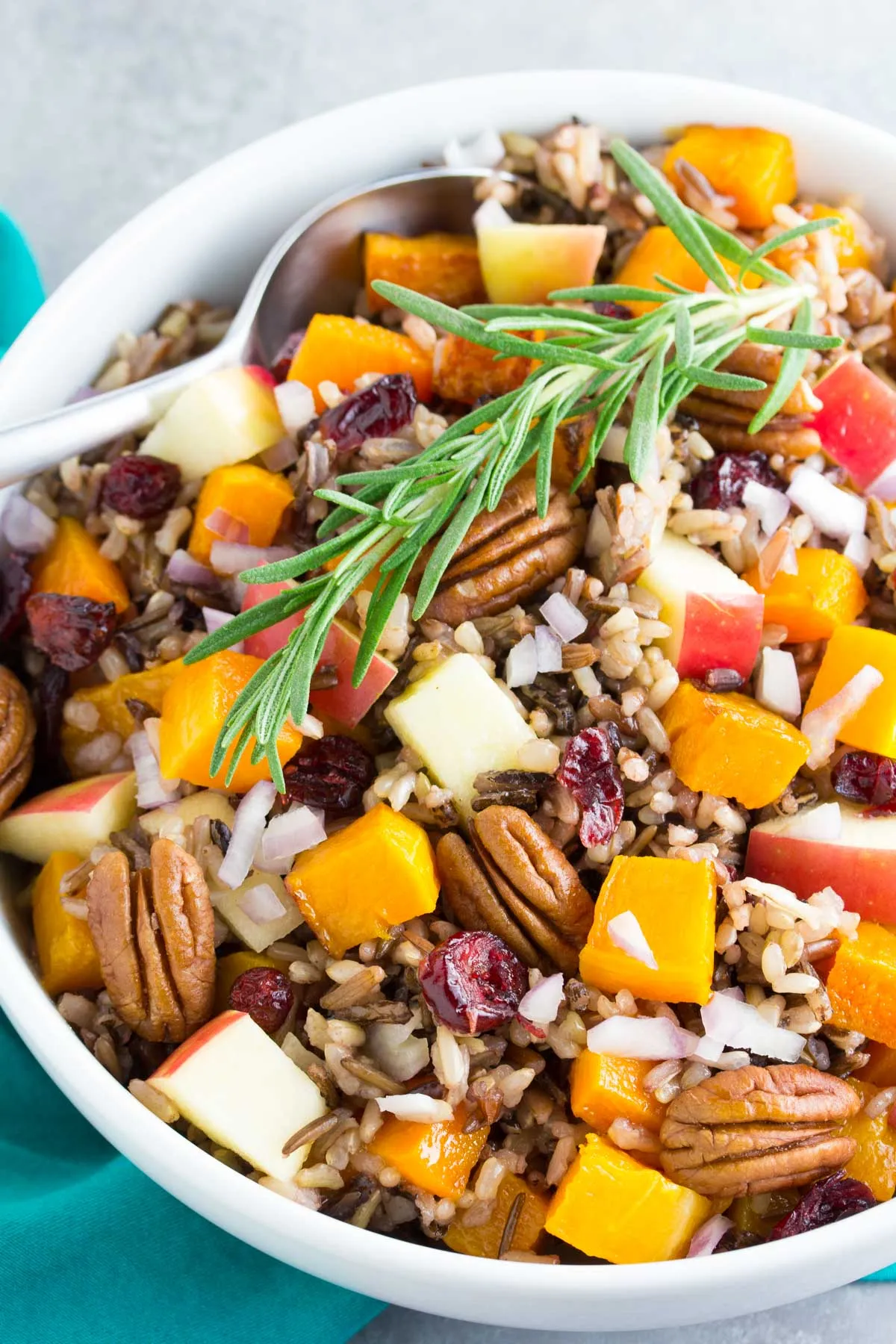 Wild Rice Lentil Salad with Apples and Cranberries