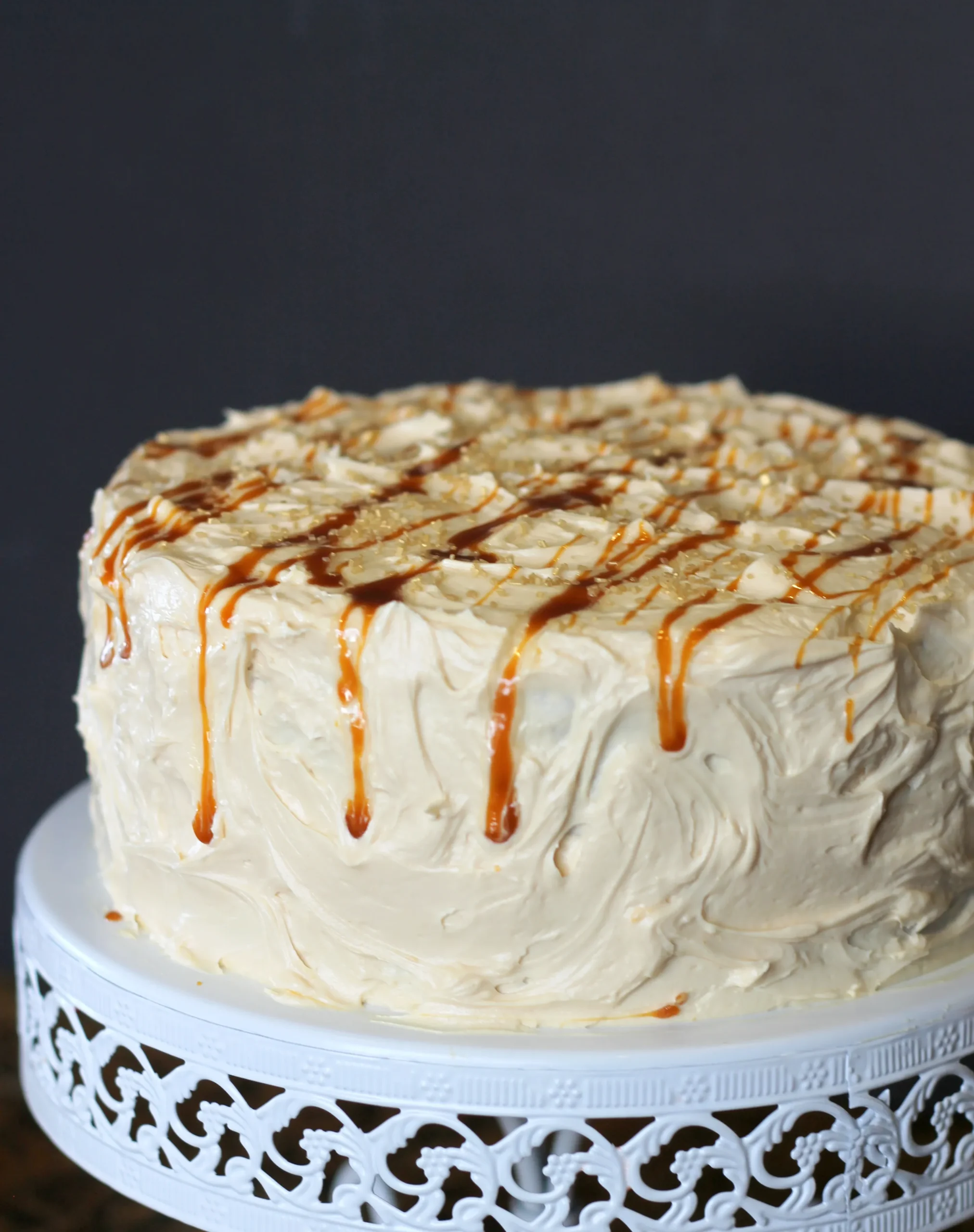 Yellow Cake with Chocolate Filling and Salted Caramel Buttercream