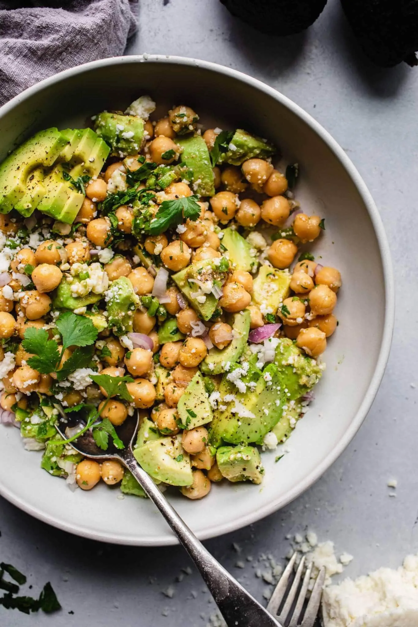 Zucchini Chickpea Avocado Salad