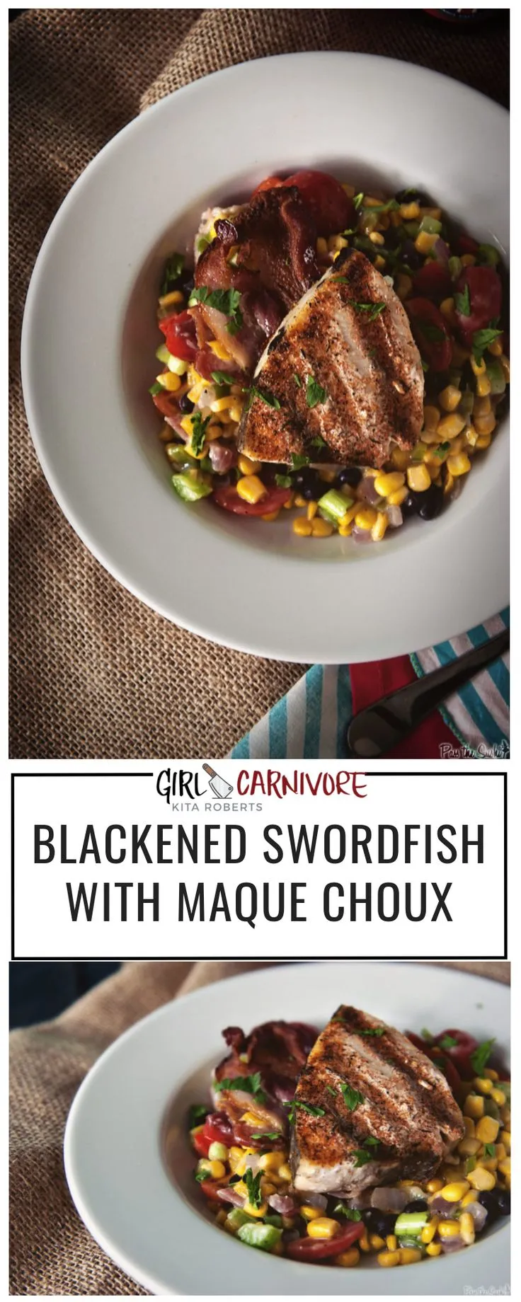 blackened swordfish with maque choux
