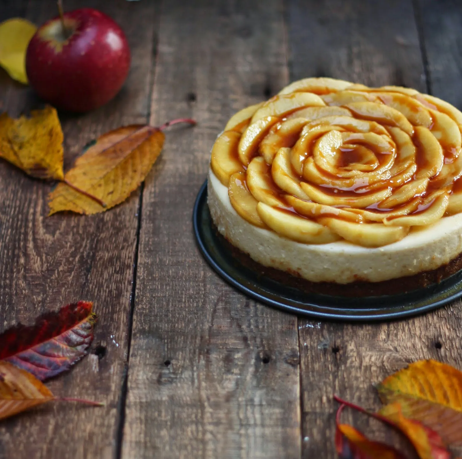 cheesecake aux pommes au caramel au beurre sale