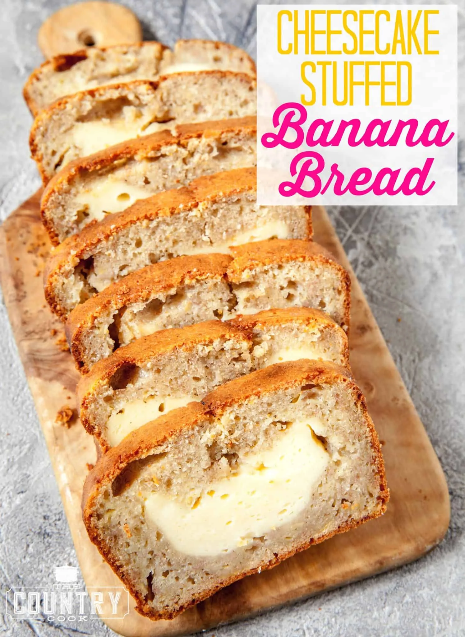 cheesecake stuffed banana bread ring