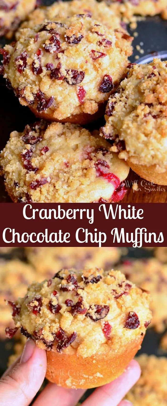 cranberry white chocolate chip streusel muffins