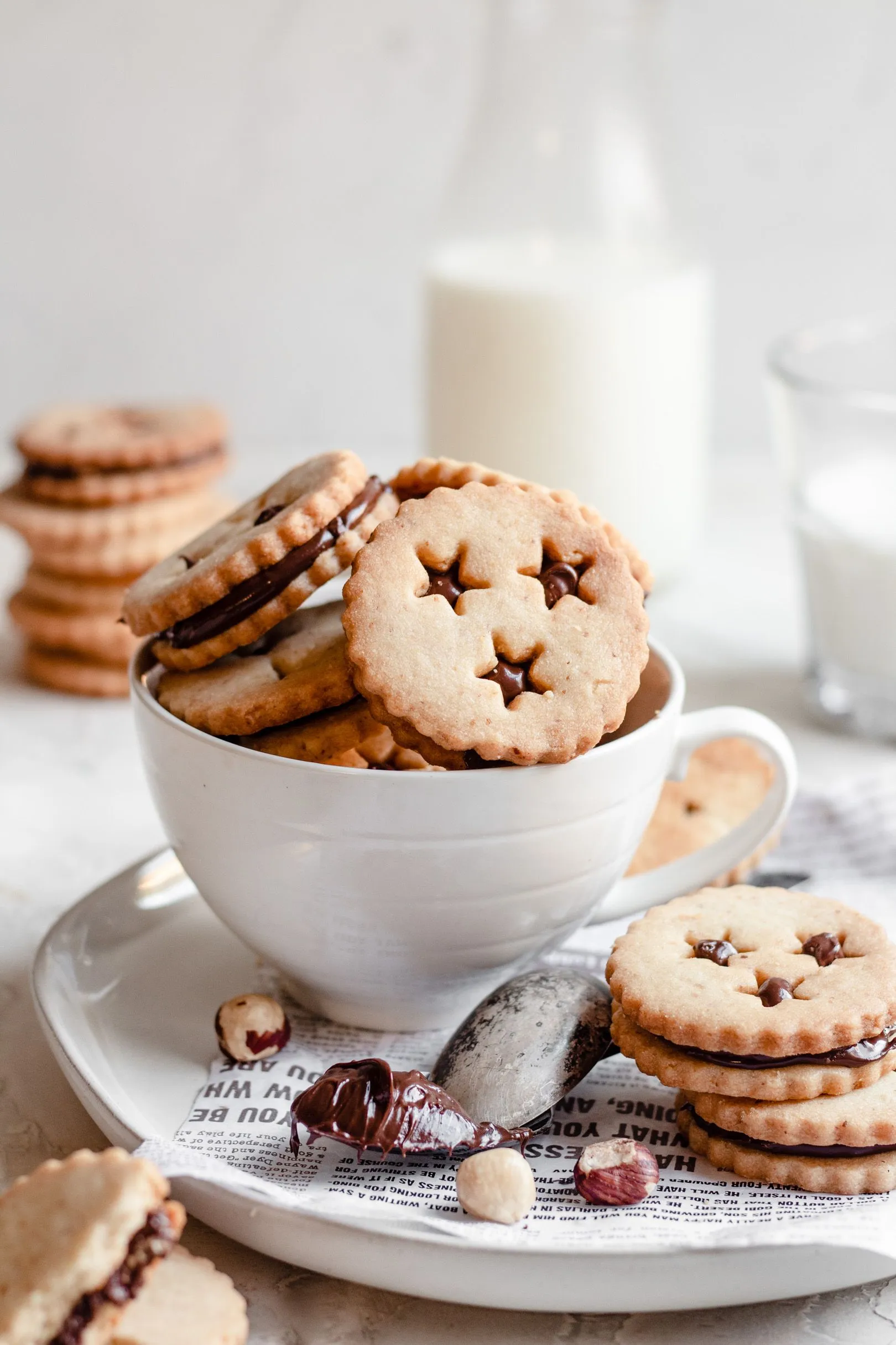 hazelnut shortbread wreath cookies