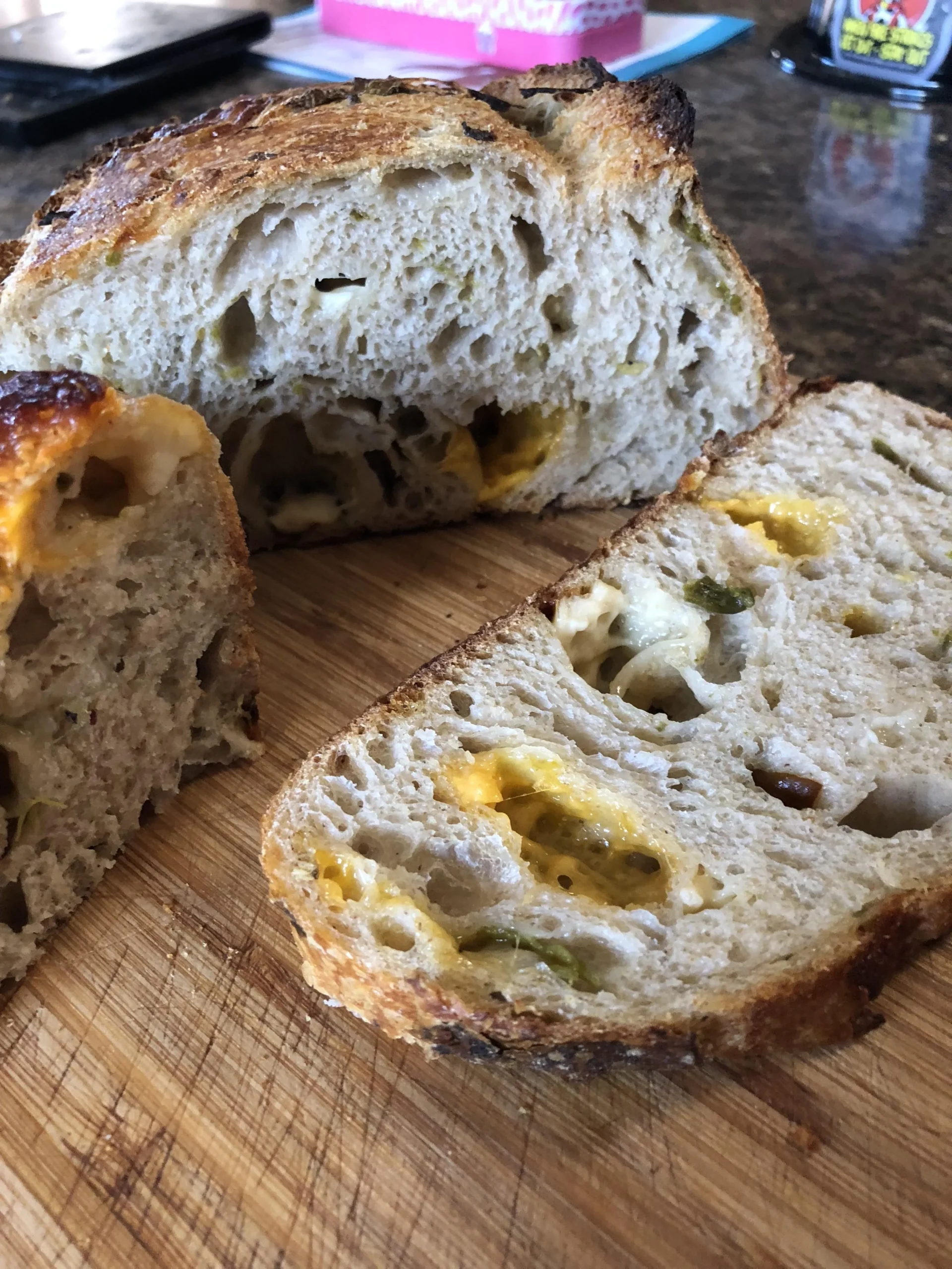 hearth baked chile cheese sourdough