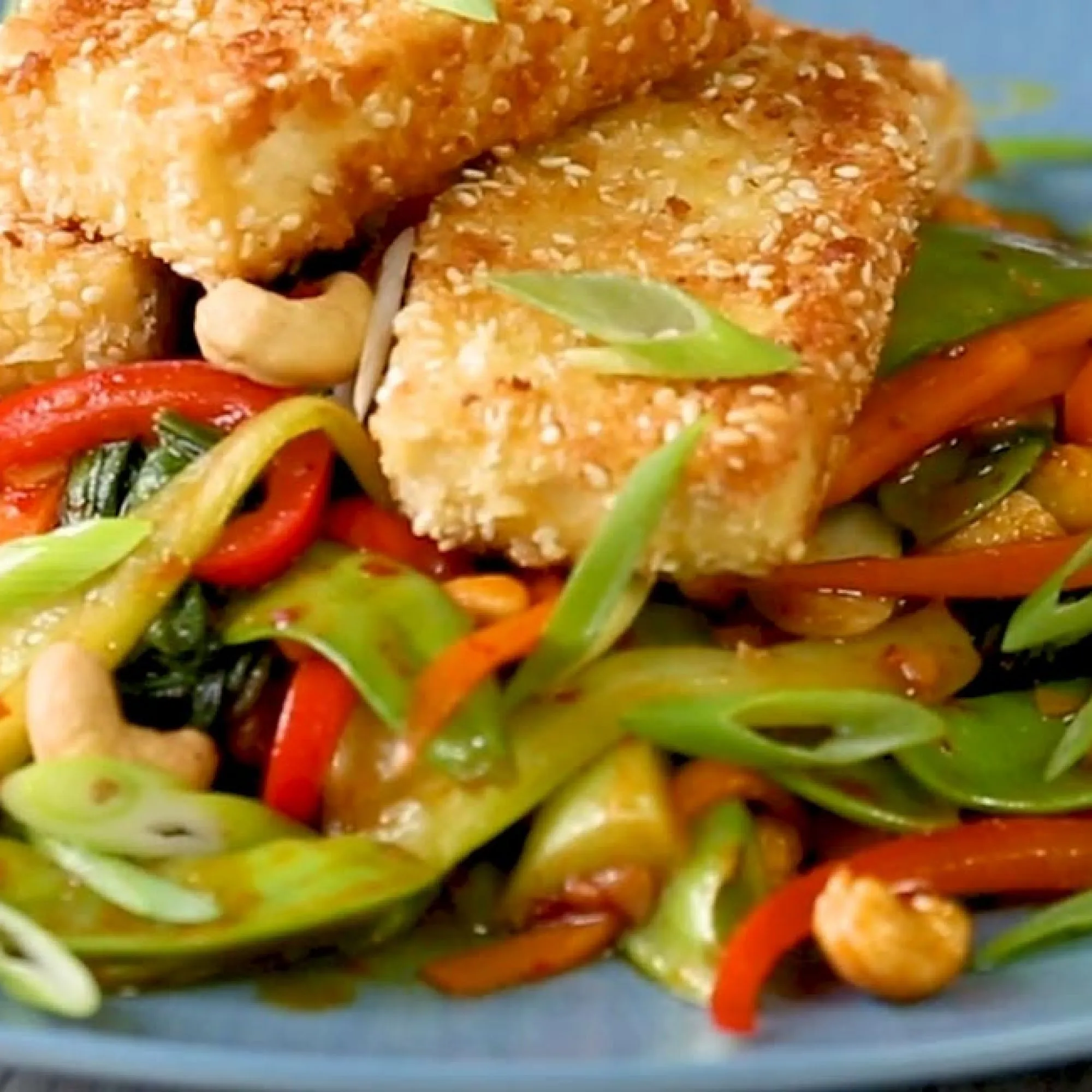 sesame tofu stir fry