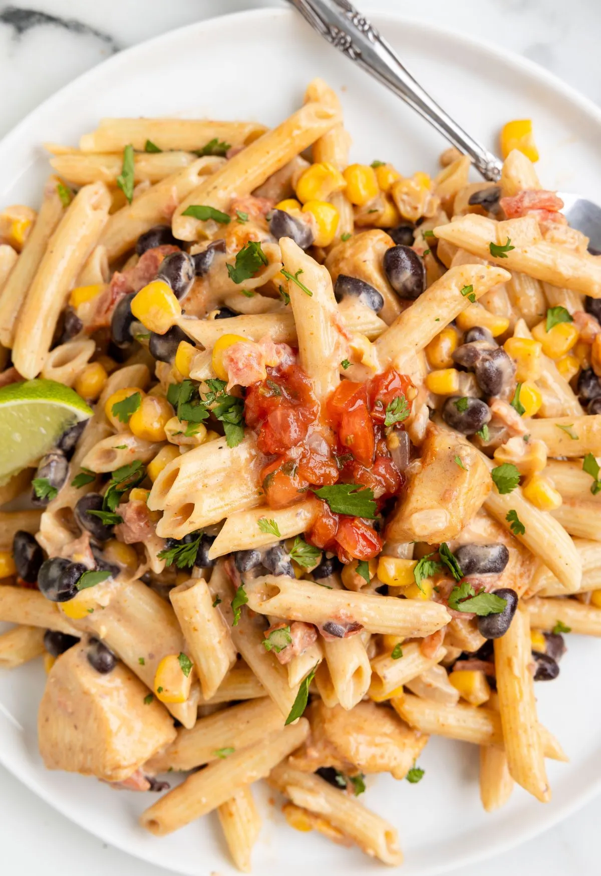 southwest chicken and penne pasta salad