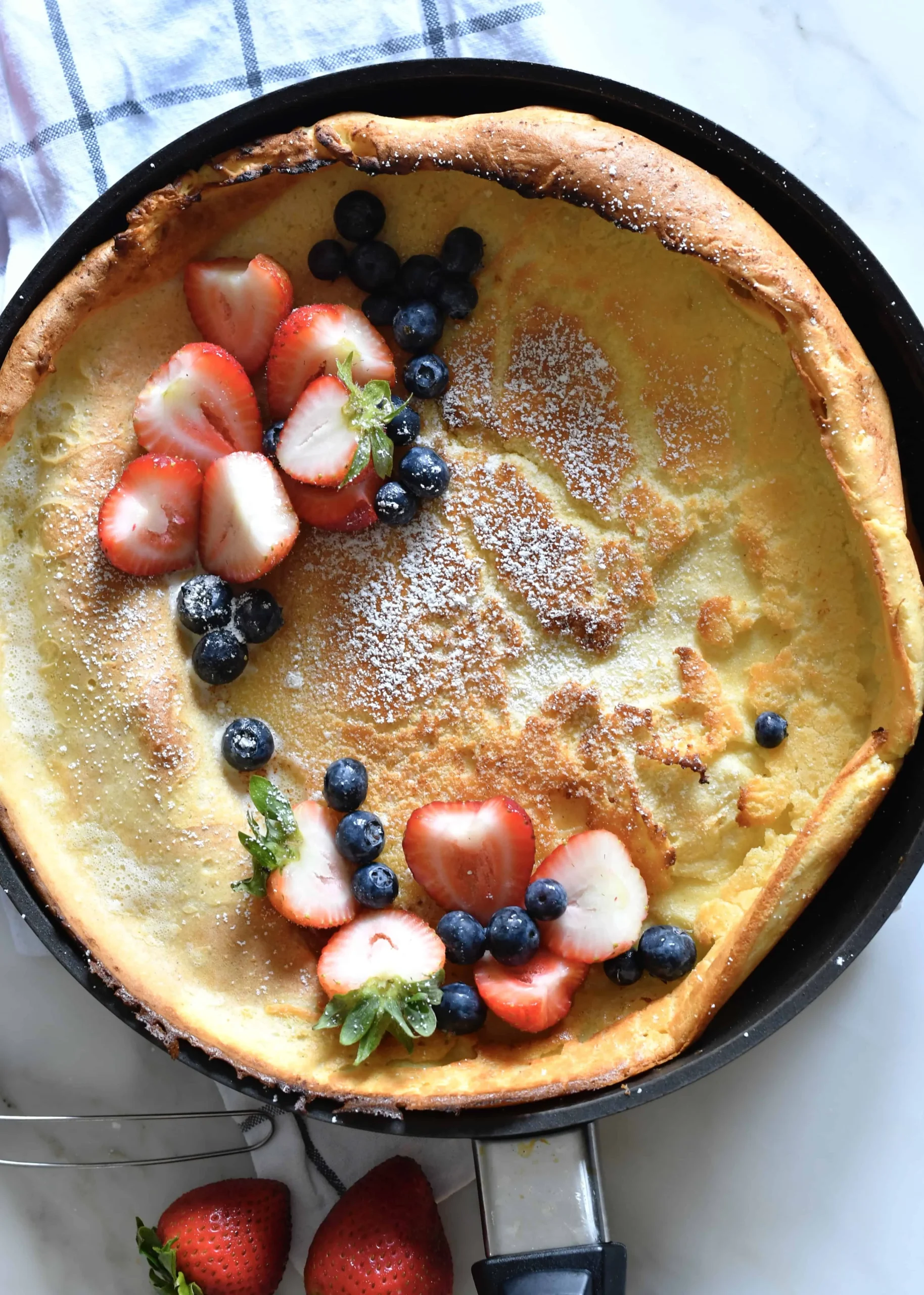 strawberry blueberry dutch baby puff pancake