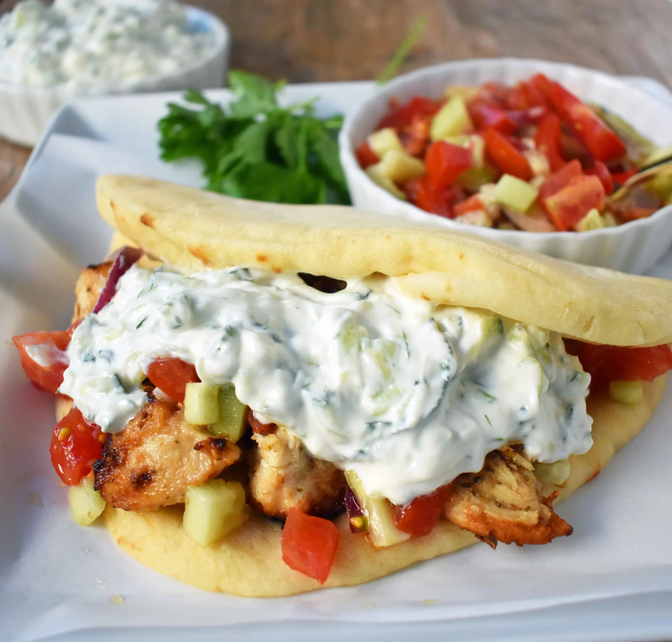 vegan chickn gyro with tzatziki