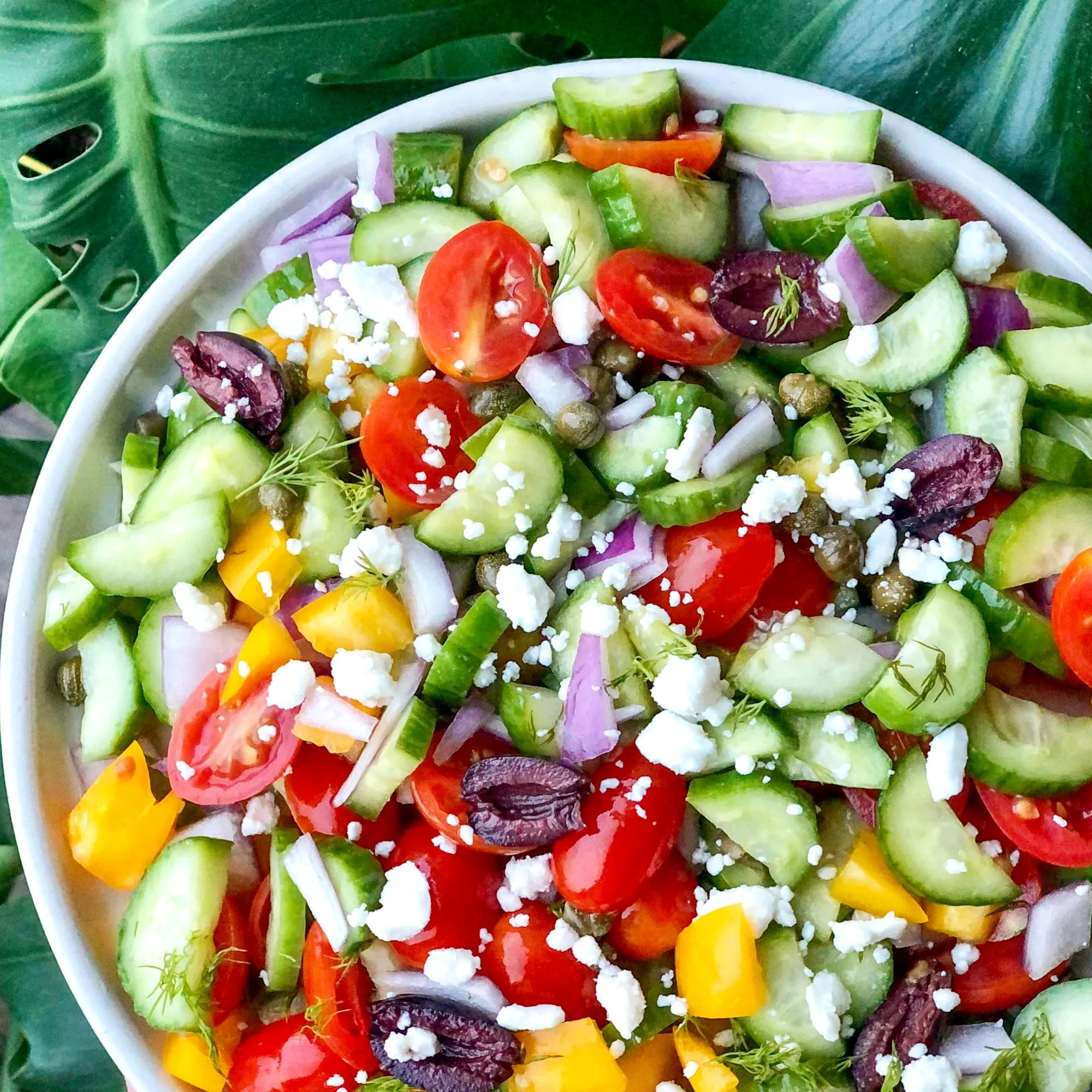 vegan chopped greek salad