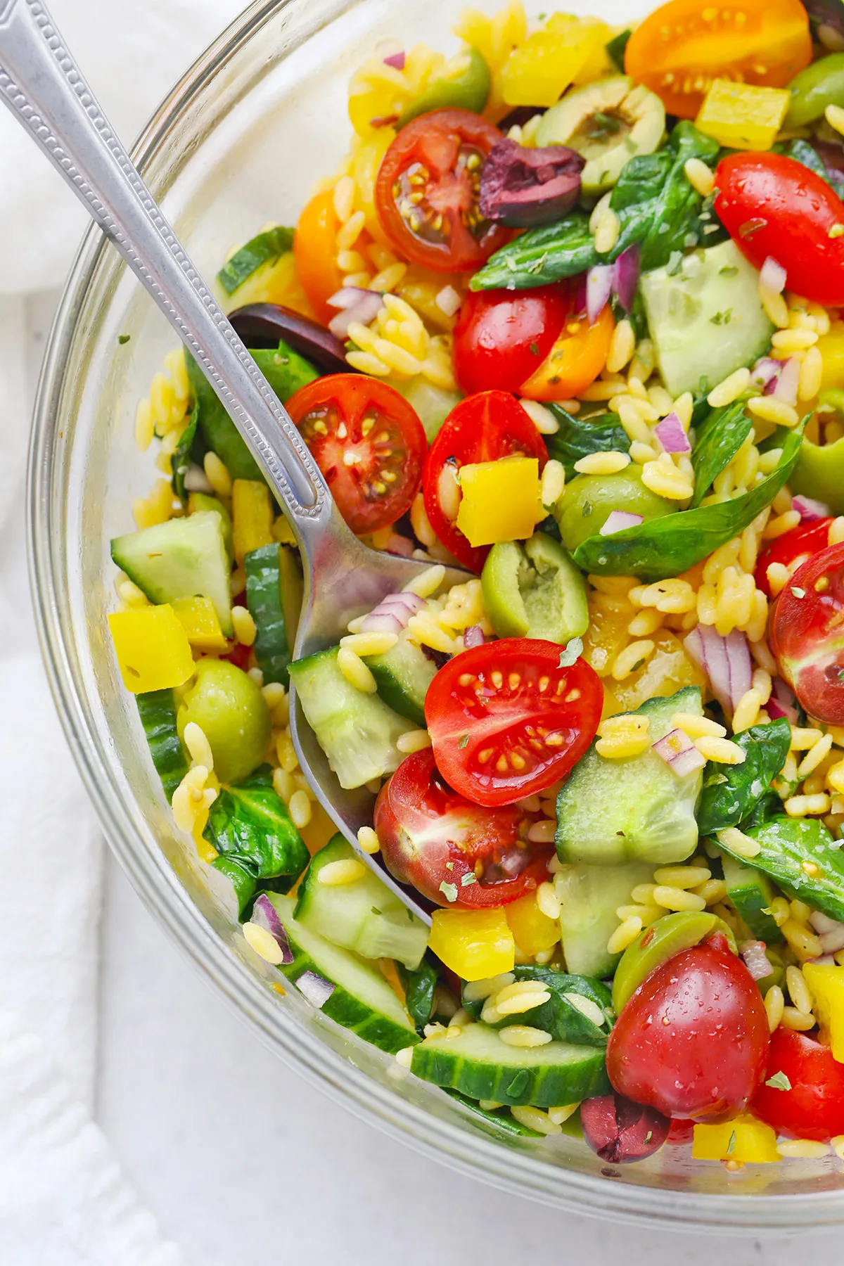 vegan mediterranean orzo salad